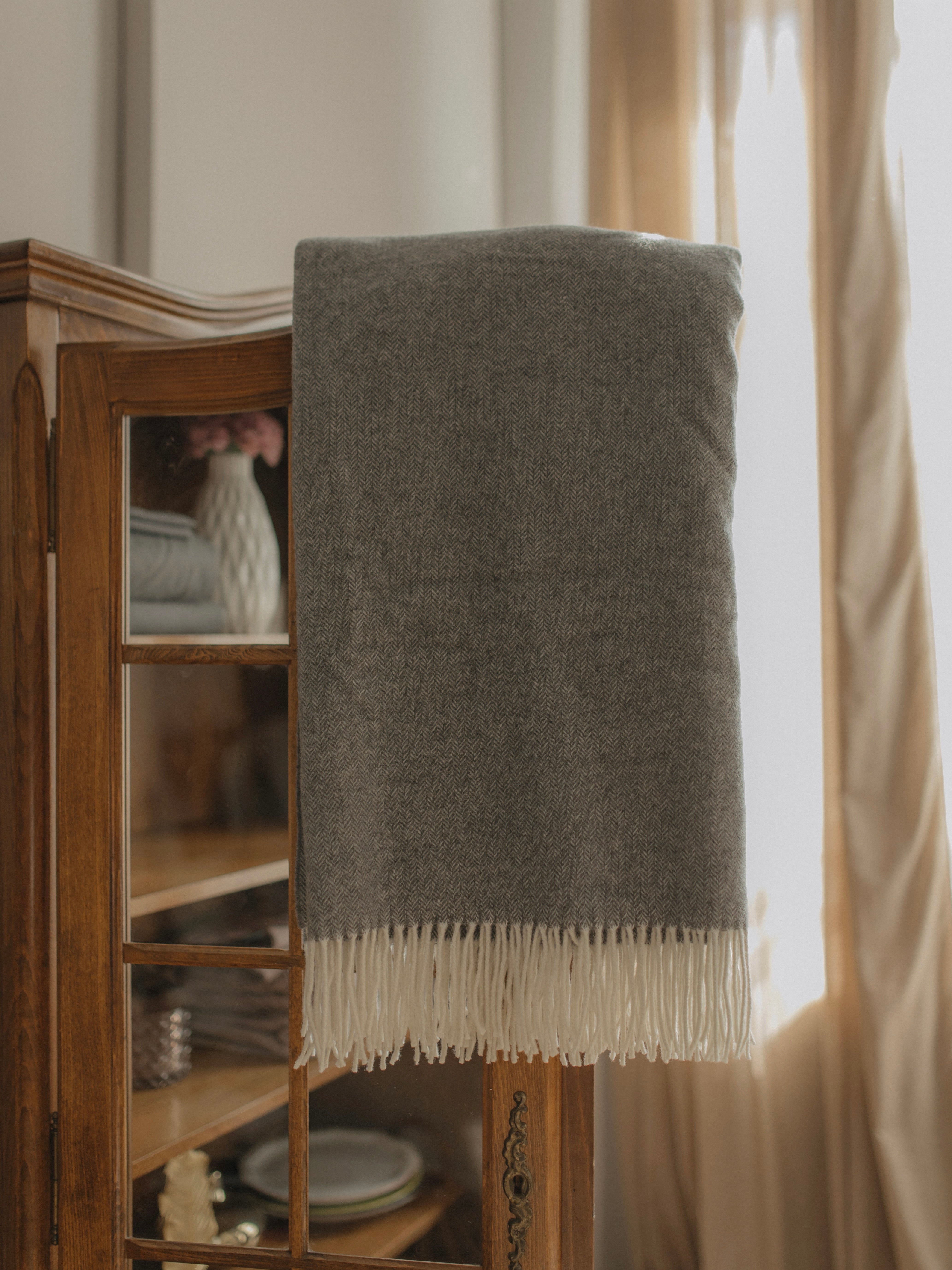 Кашеміровий плед Leglo Merino (темно-сірий)