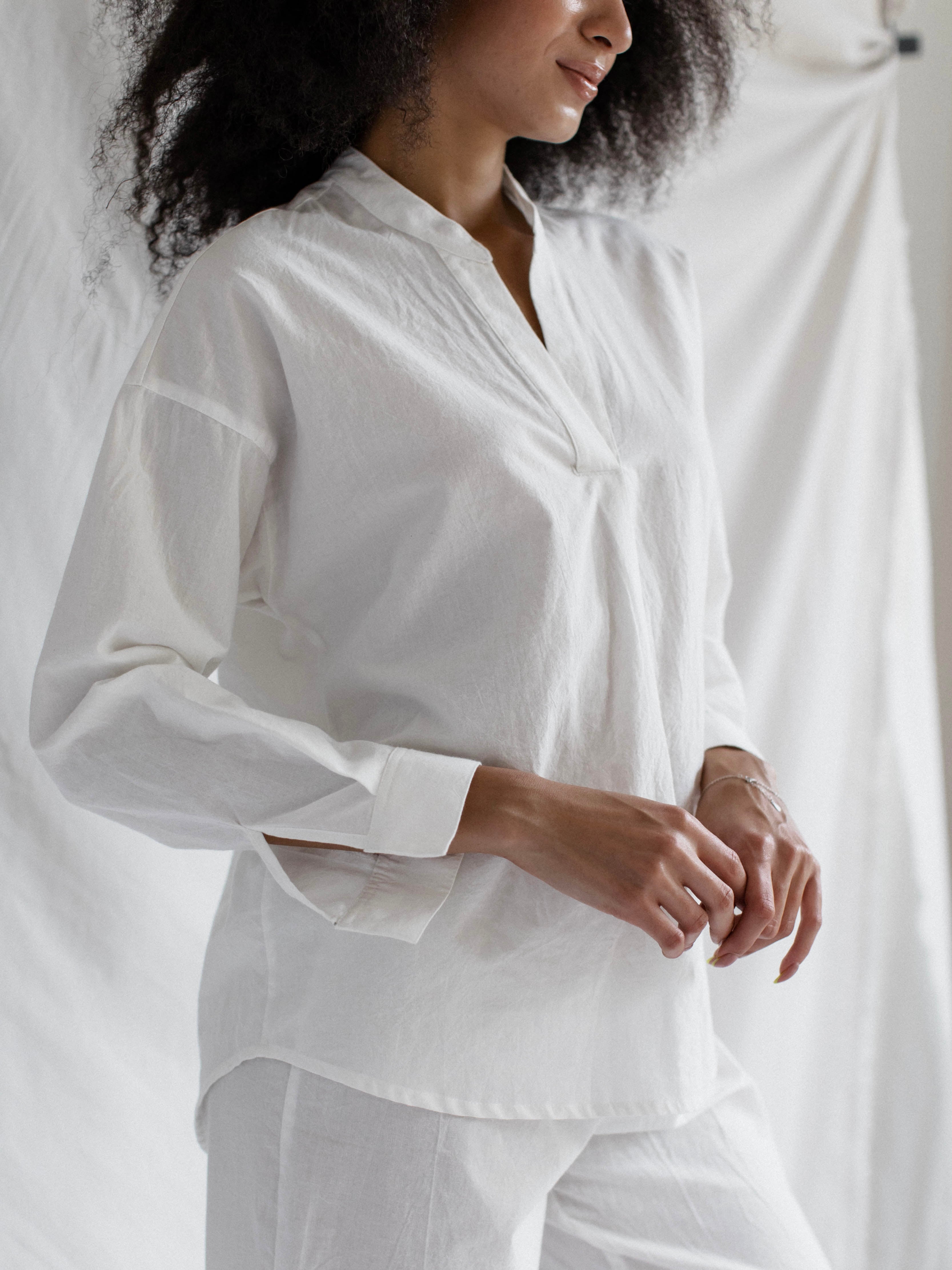 Сорочка жіноча з вареної бавовни Leglo Creme