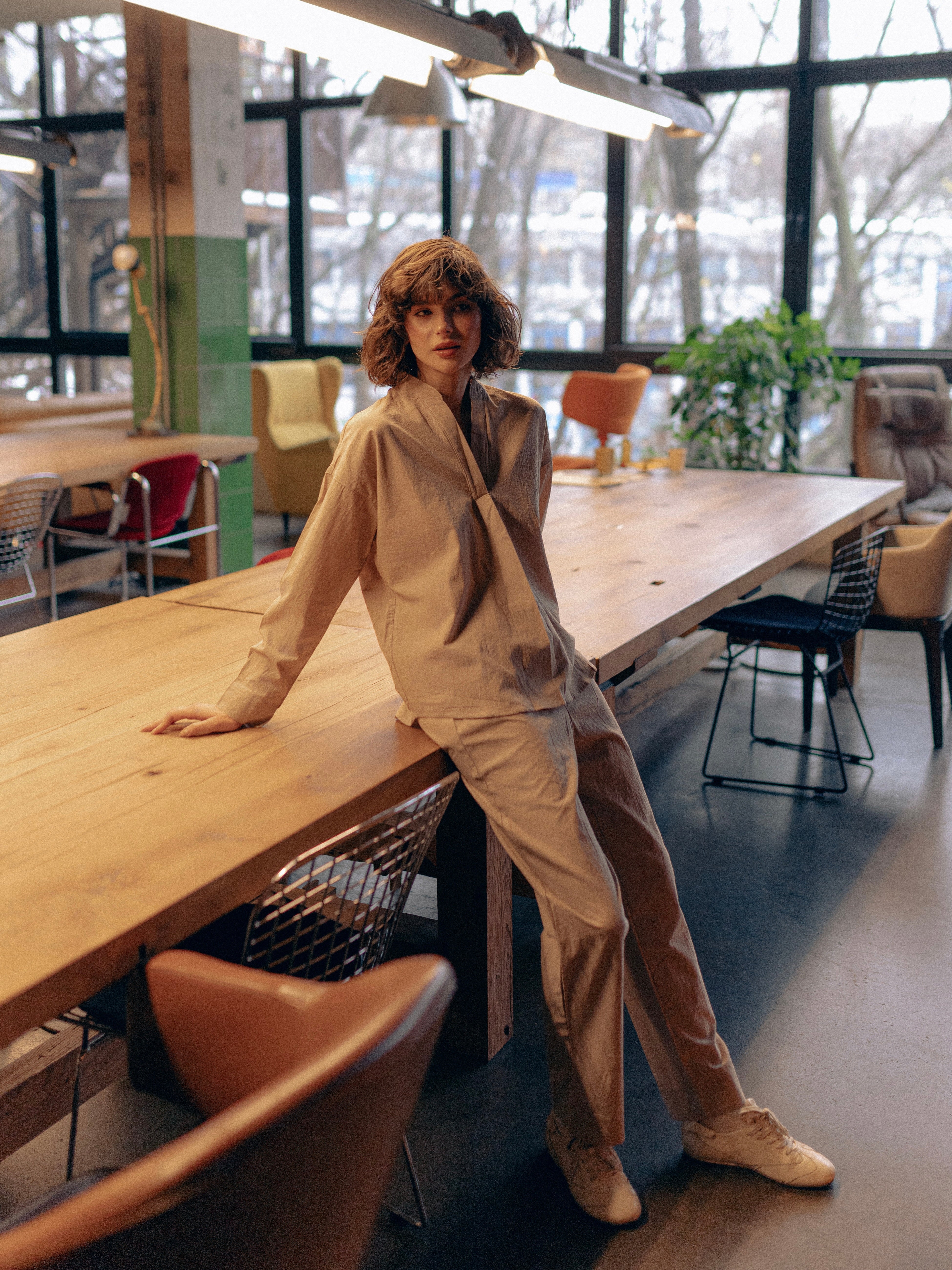 Піжама жіноча з вареної бавовни Almond