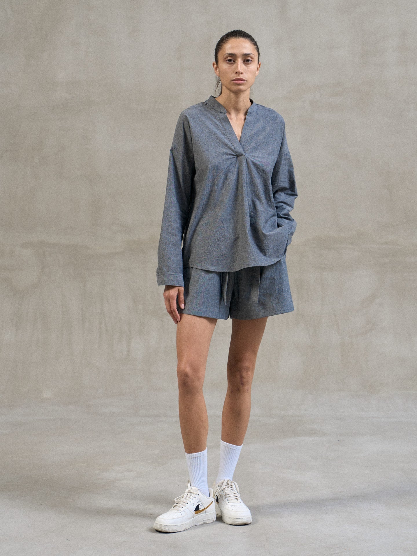 Піжама жіноча з шортами та сорочкою Leglo Silver