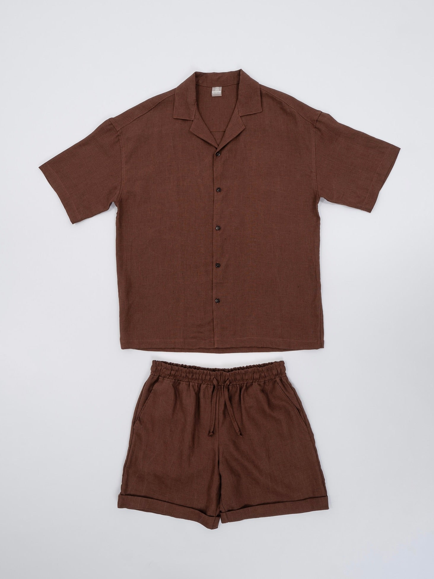 Чоловічий лляний костюм з шортами Leglo Wine