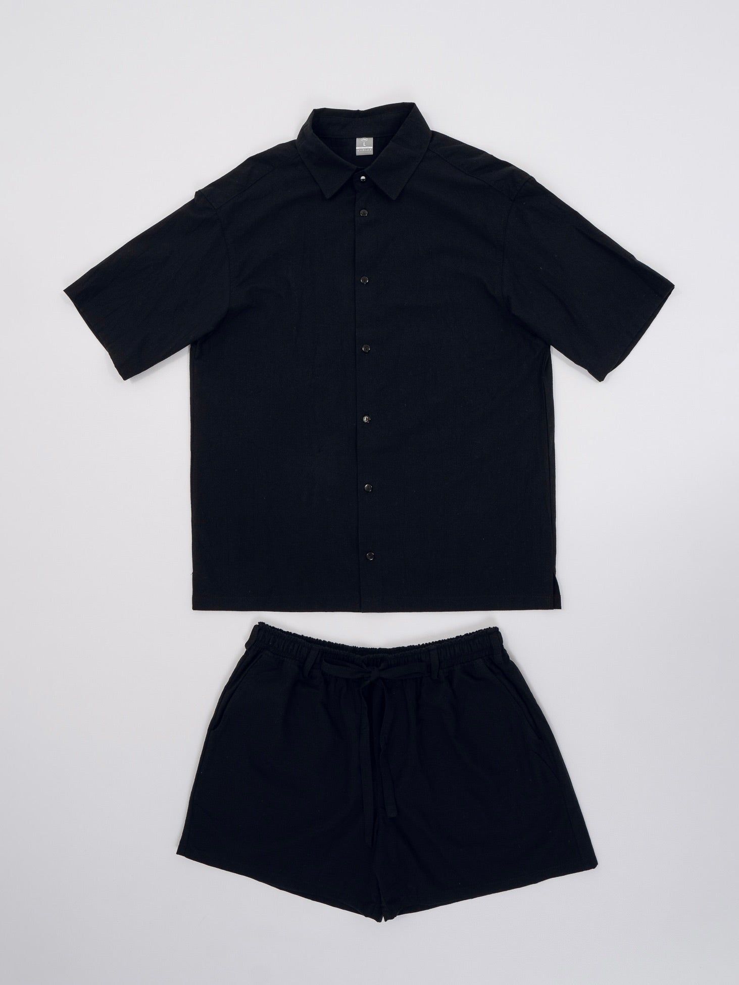 Чоловічий літній костюм з вареної бавовни Black