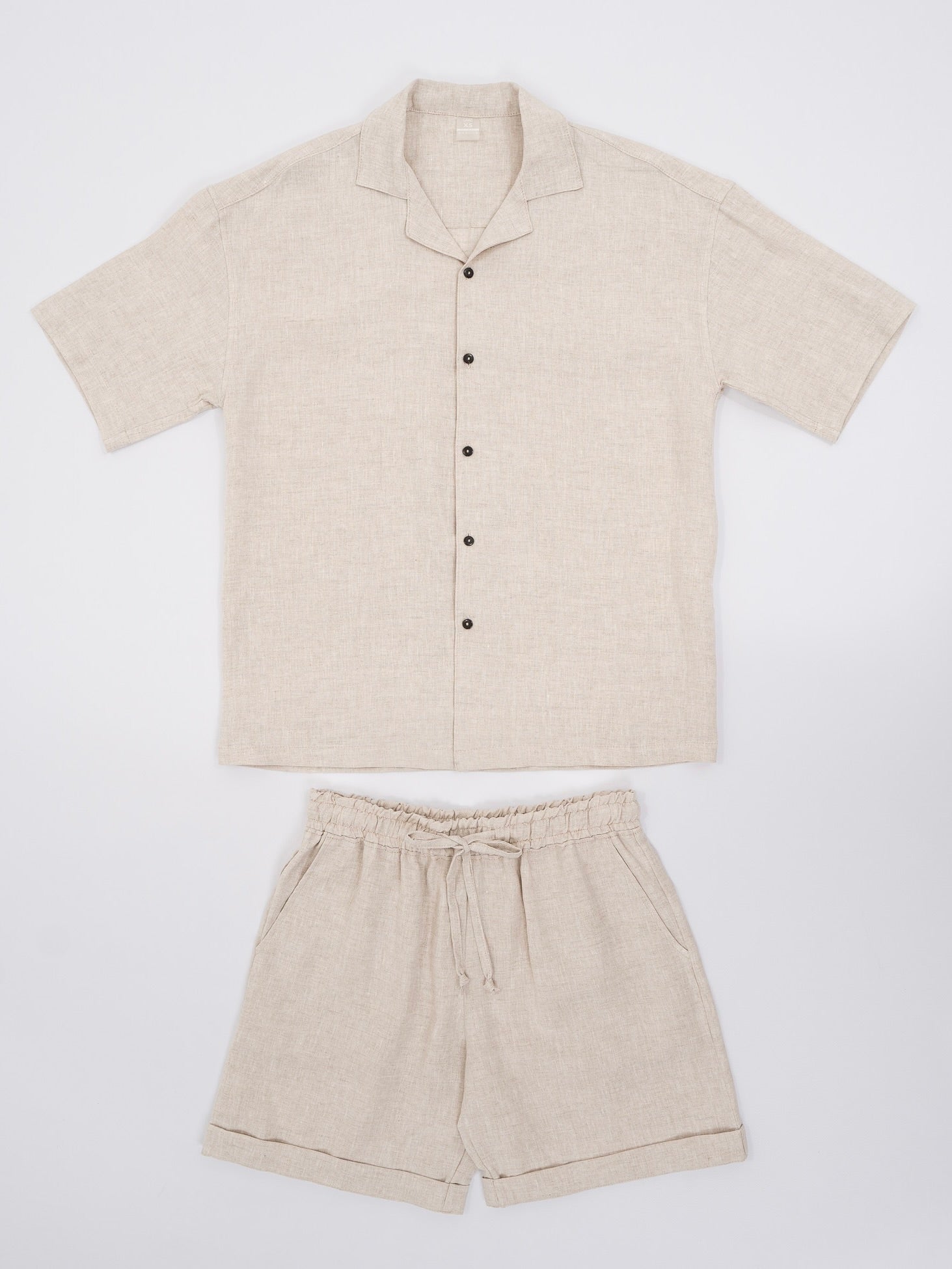 Чоловічий лляний костюм з шортами Leglo Ivory