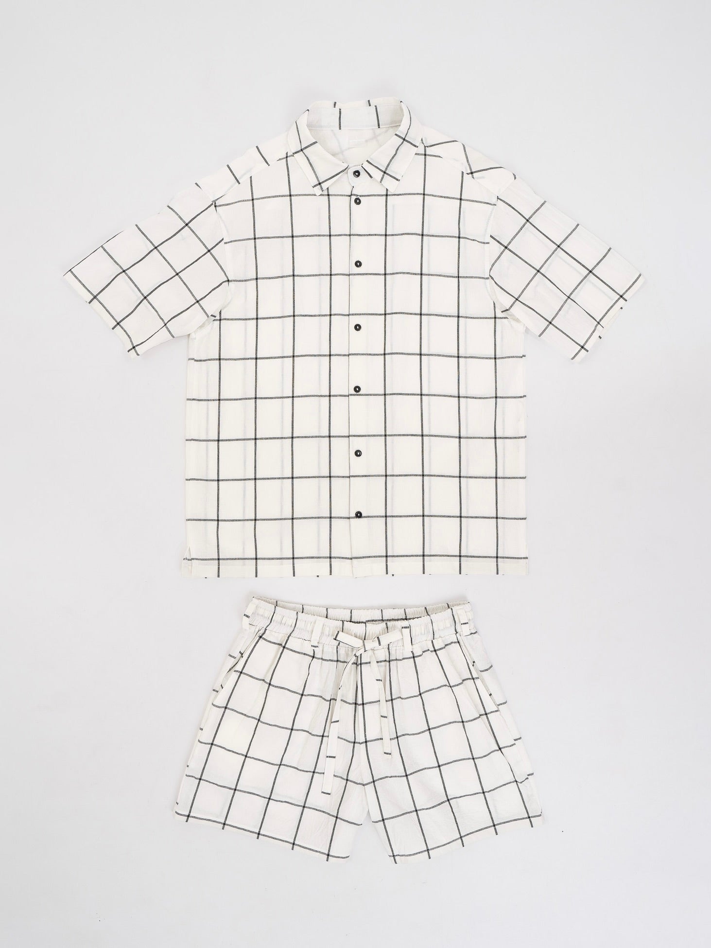 Чоловічий літній костюм з вареної бавовни Grid