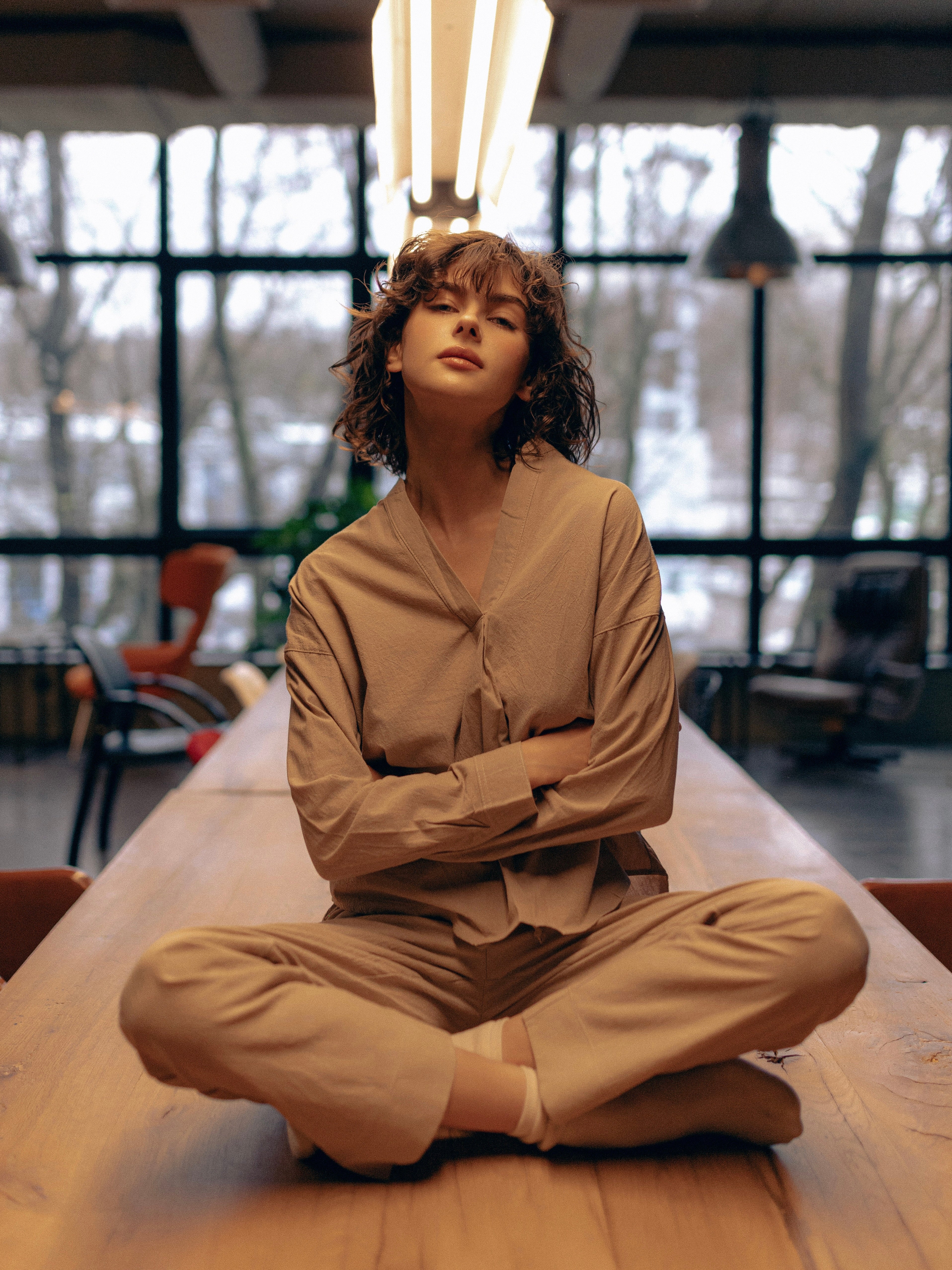 Піжама жіноча з вареної бавовни Almond