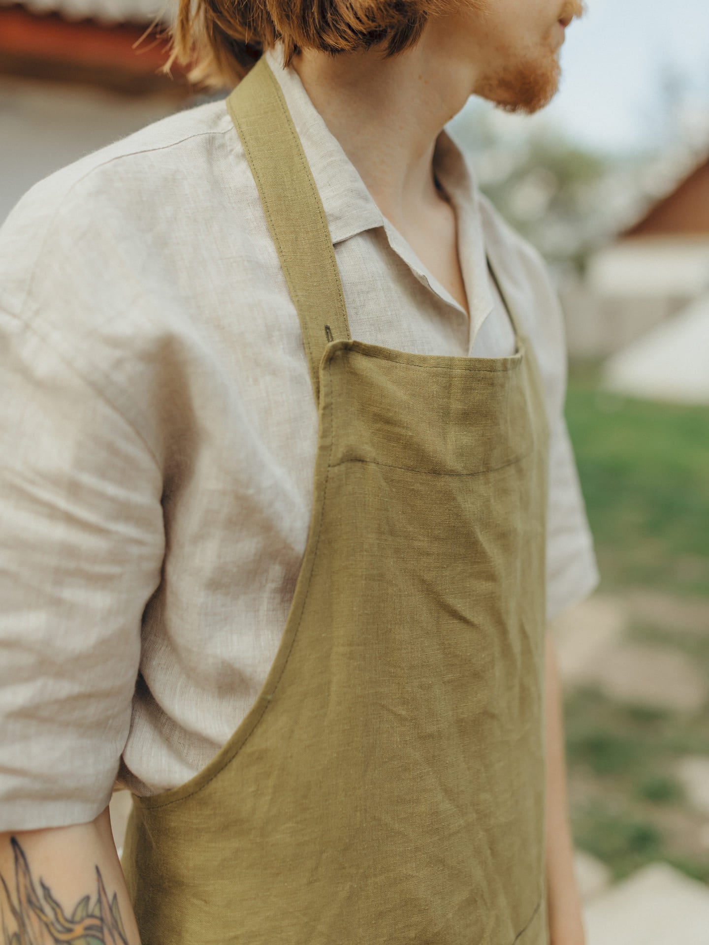 Фартух на зав'язці з вареного льону Leglo Spring