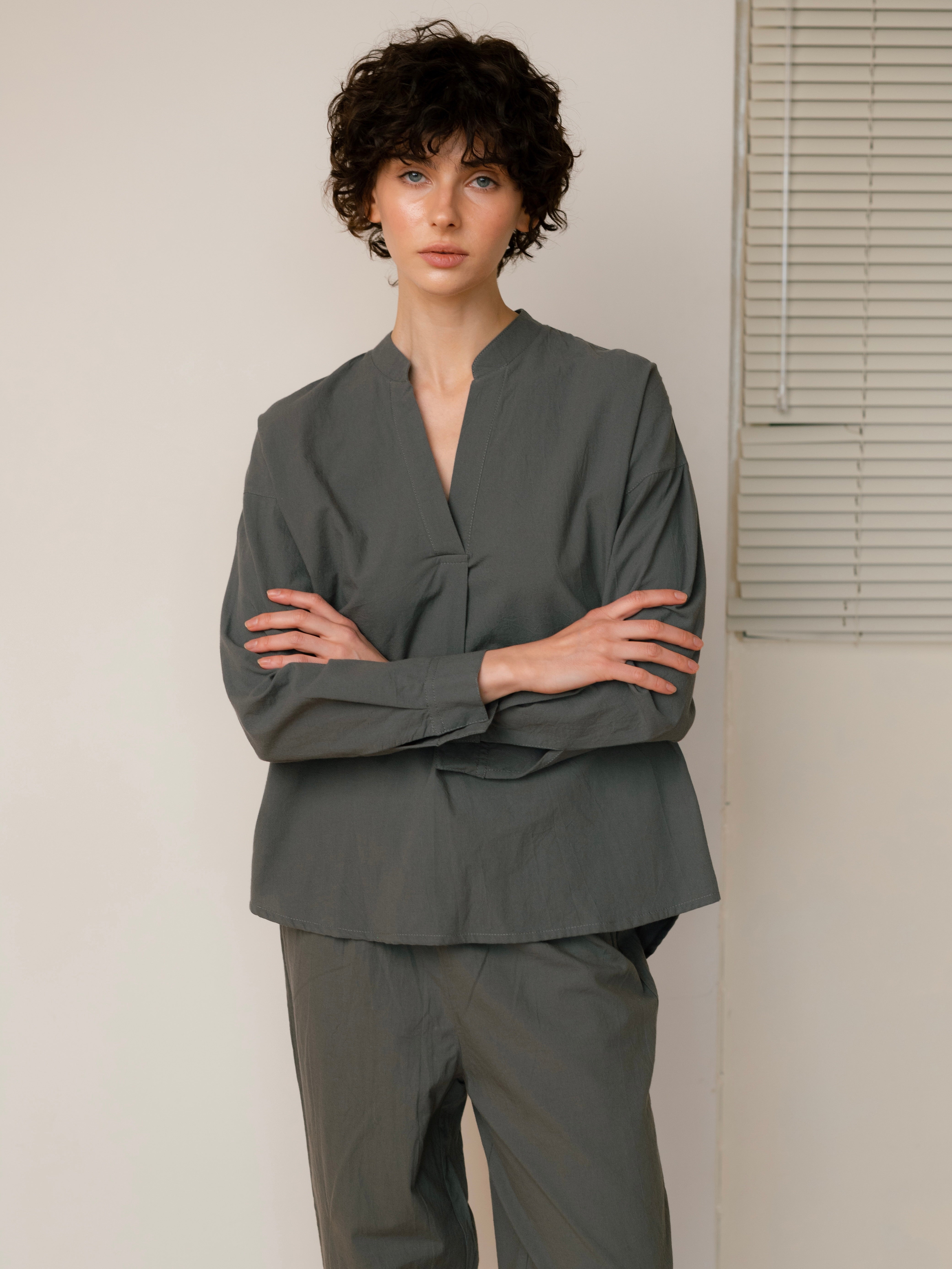 Піжама жіноча з вареної бавовни Slate