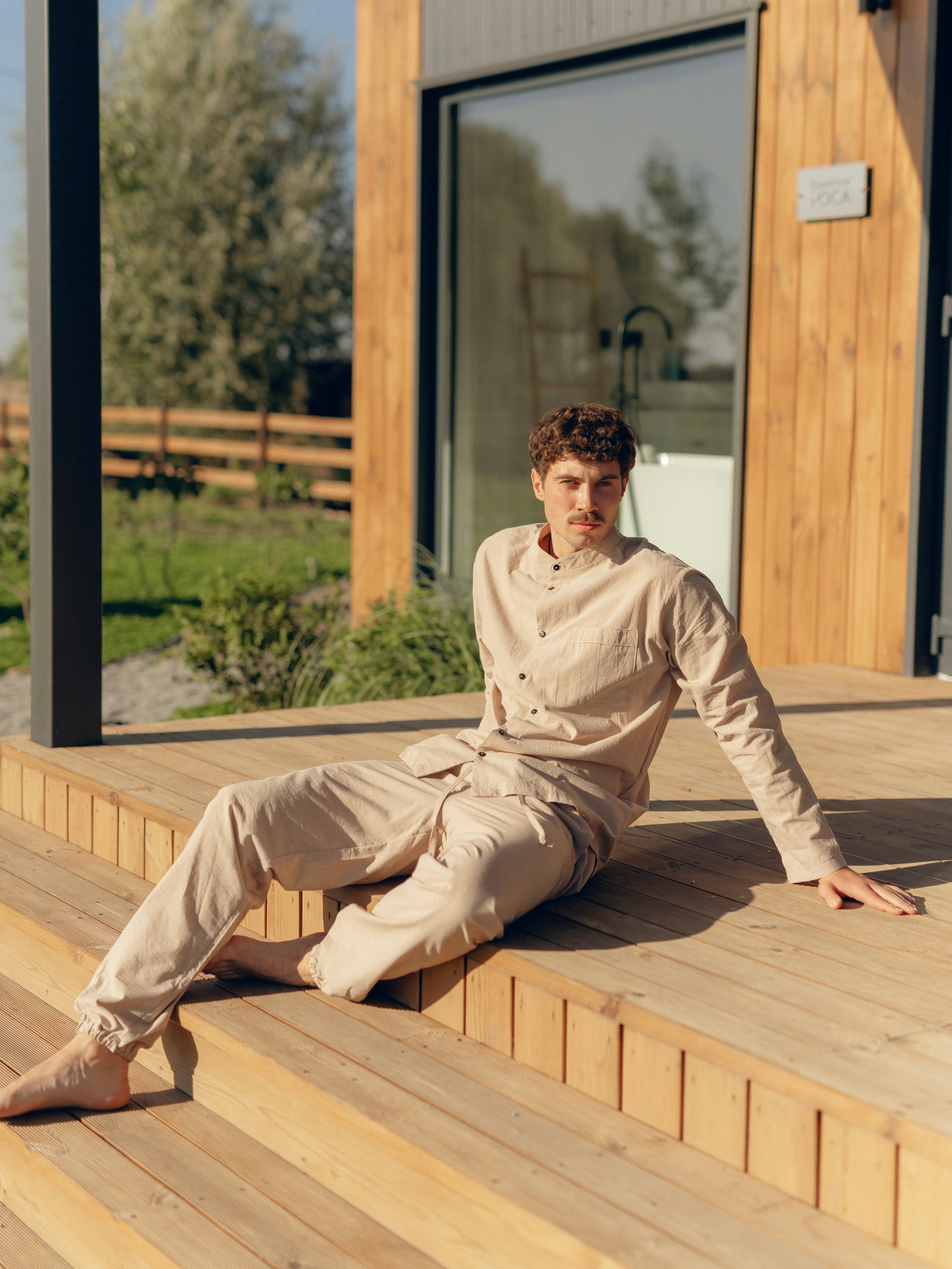 Піжама чоловіча з вареної бавовни Almond