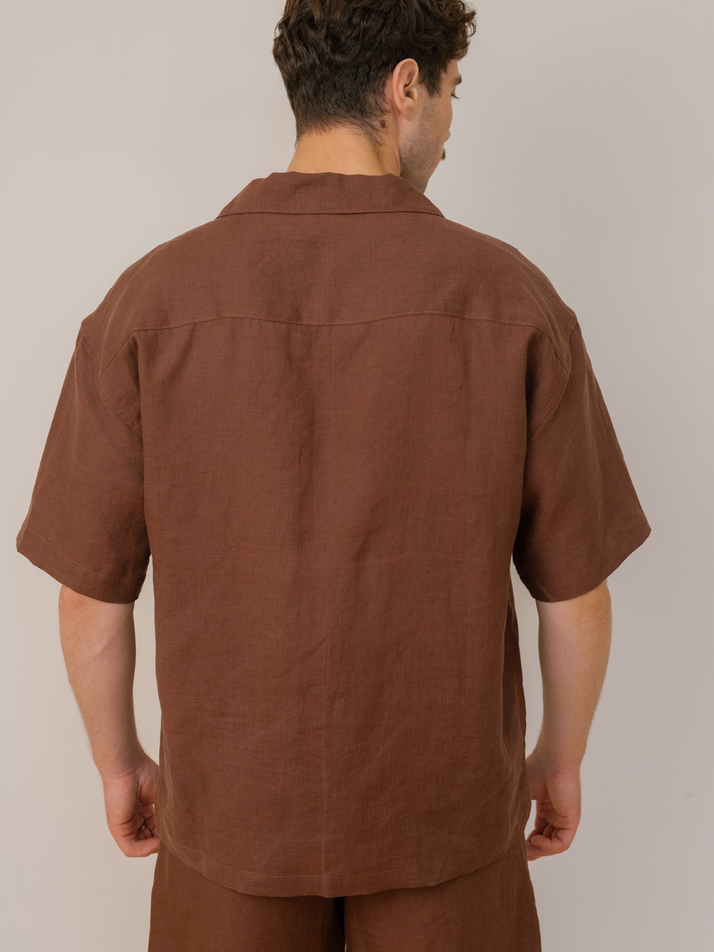 Чоловіча сорочка з вареного льону Leglo Wine