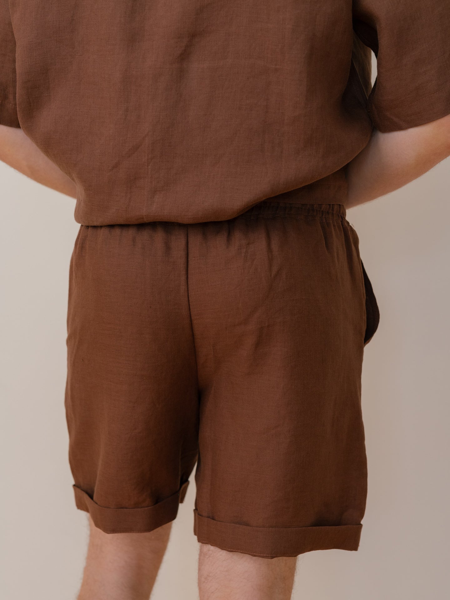 Чоловічі шорти з вареного льону Leglo Wine