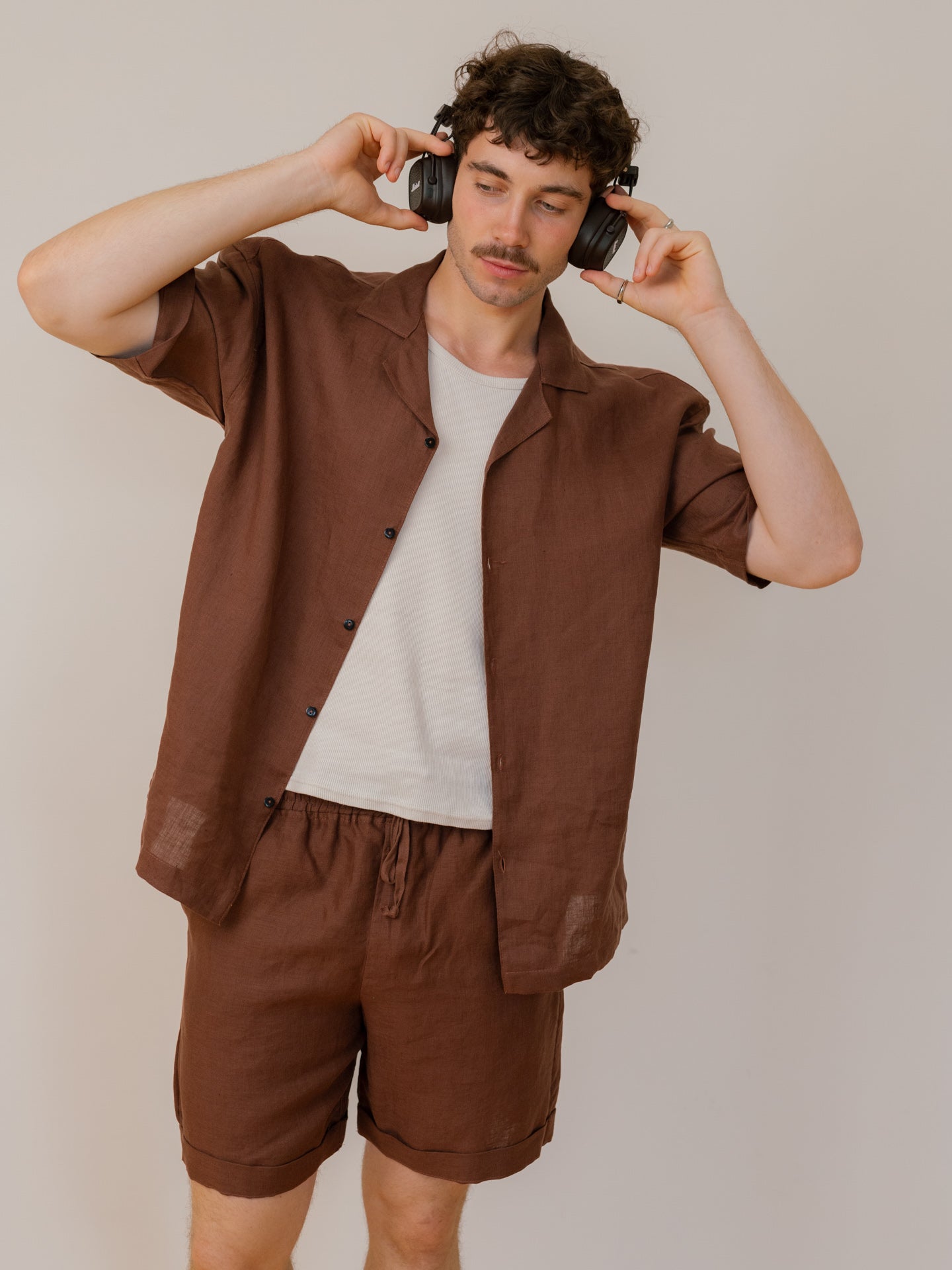 Чоловіча сорочка з вареного льону Leglo Wine