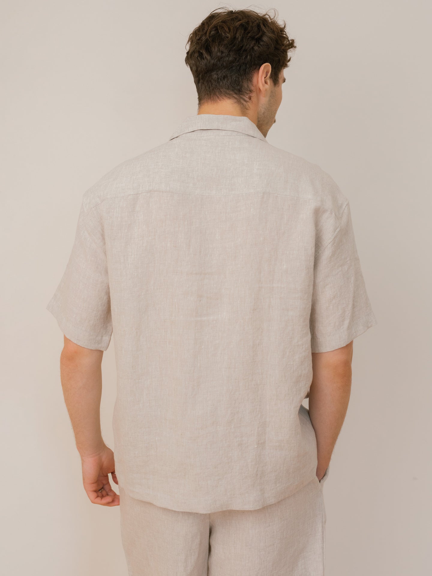 Чоловіча сорочка з вареного льону Leglo Ivory