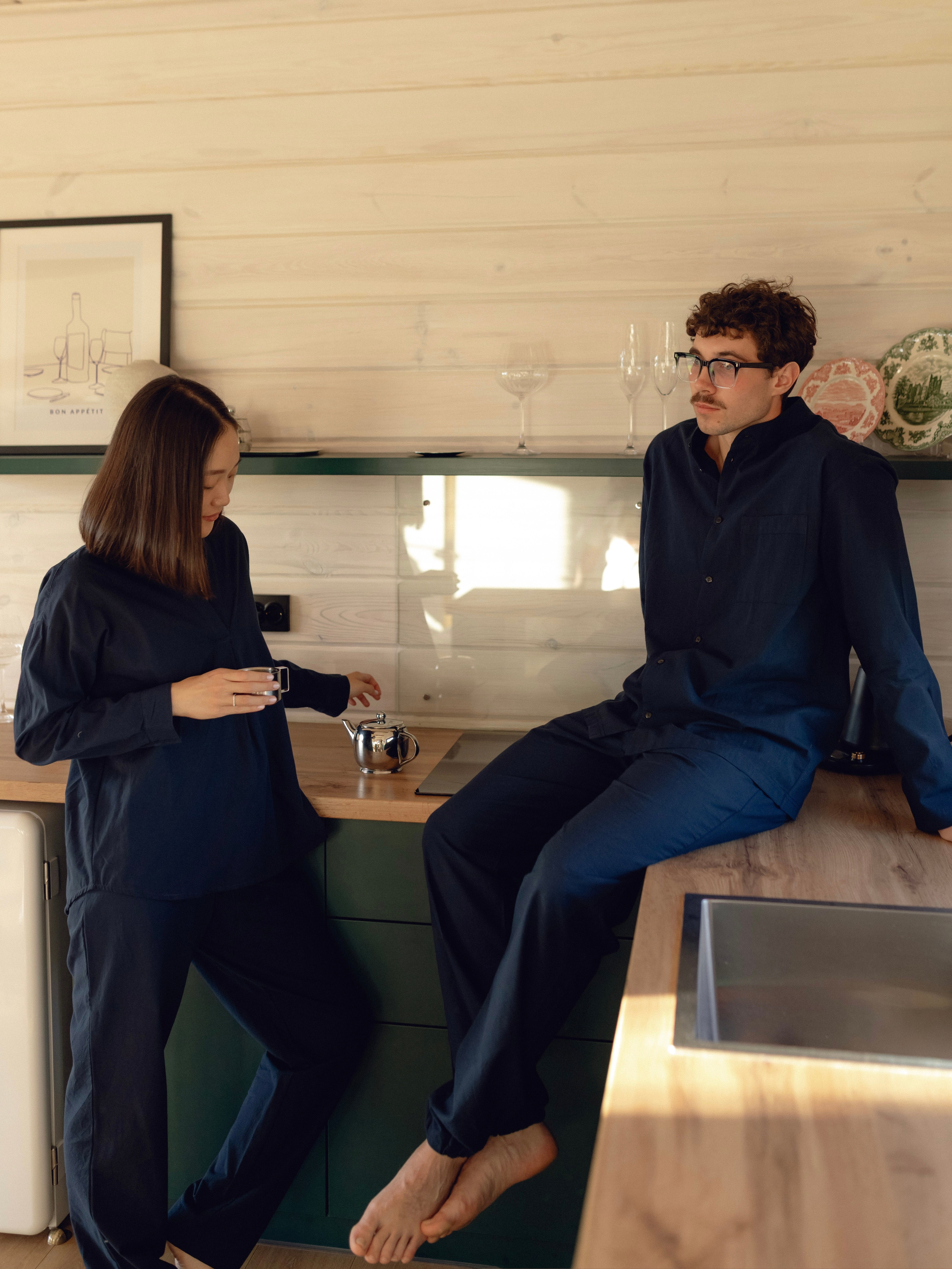 Піжама чоловіча з вареної бавовни Navy