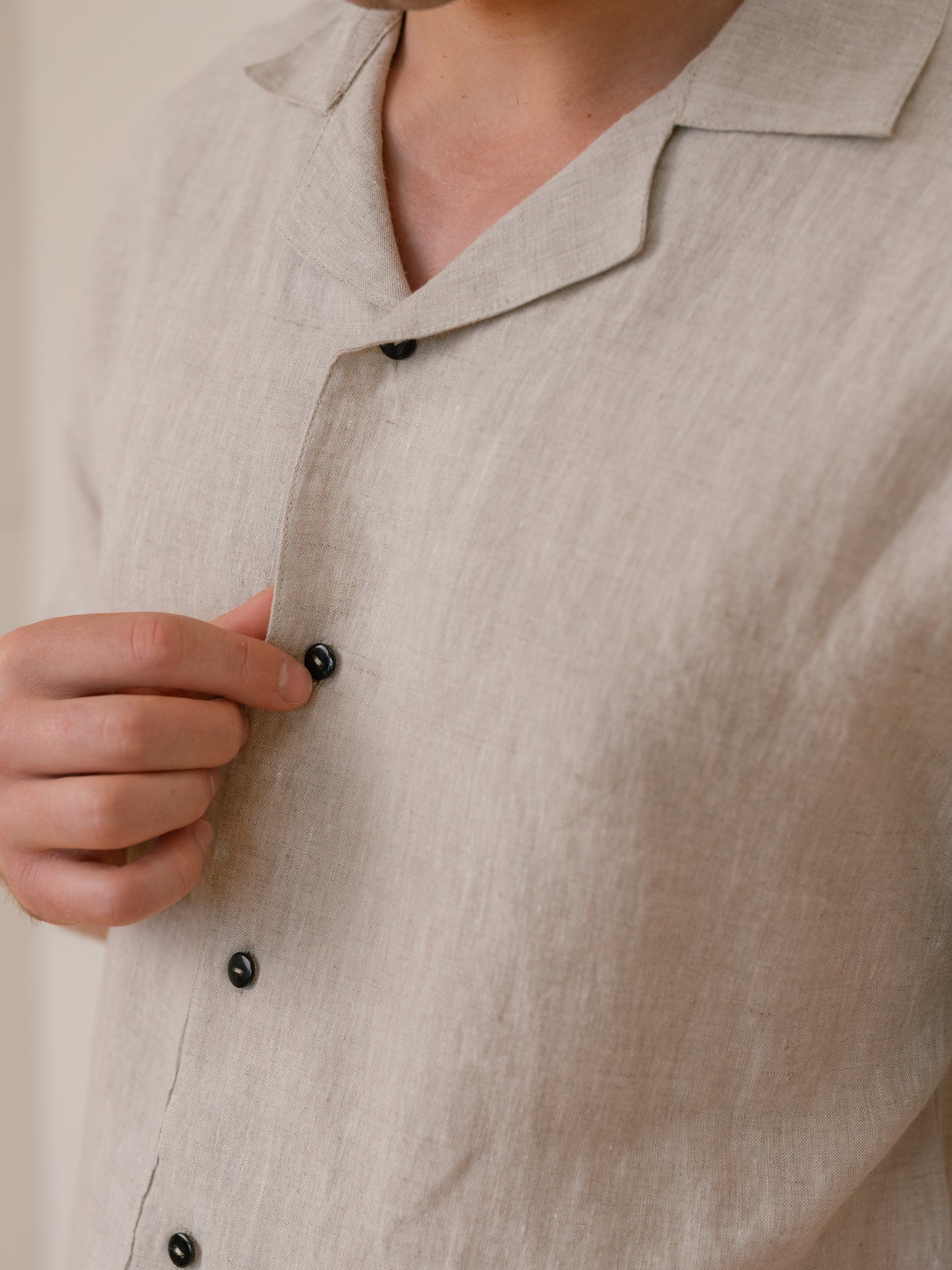 Чоловіча сорочка з вареного льону Leglo Ivory