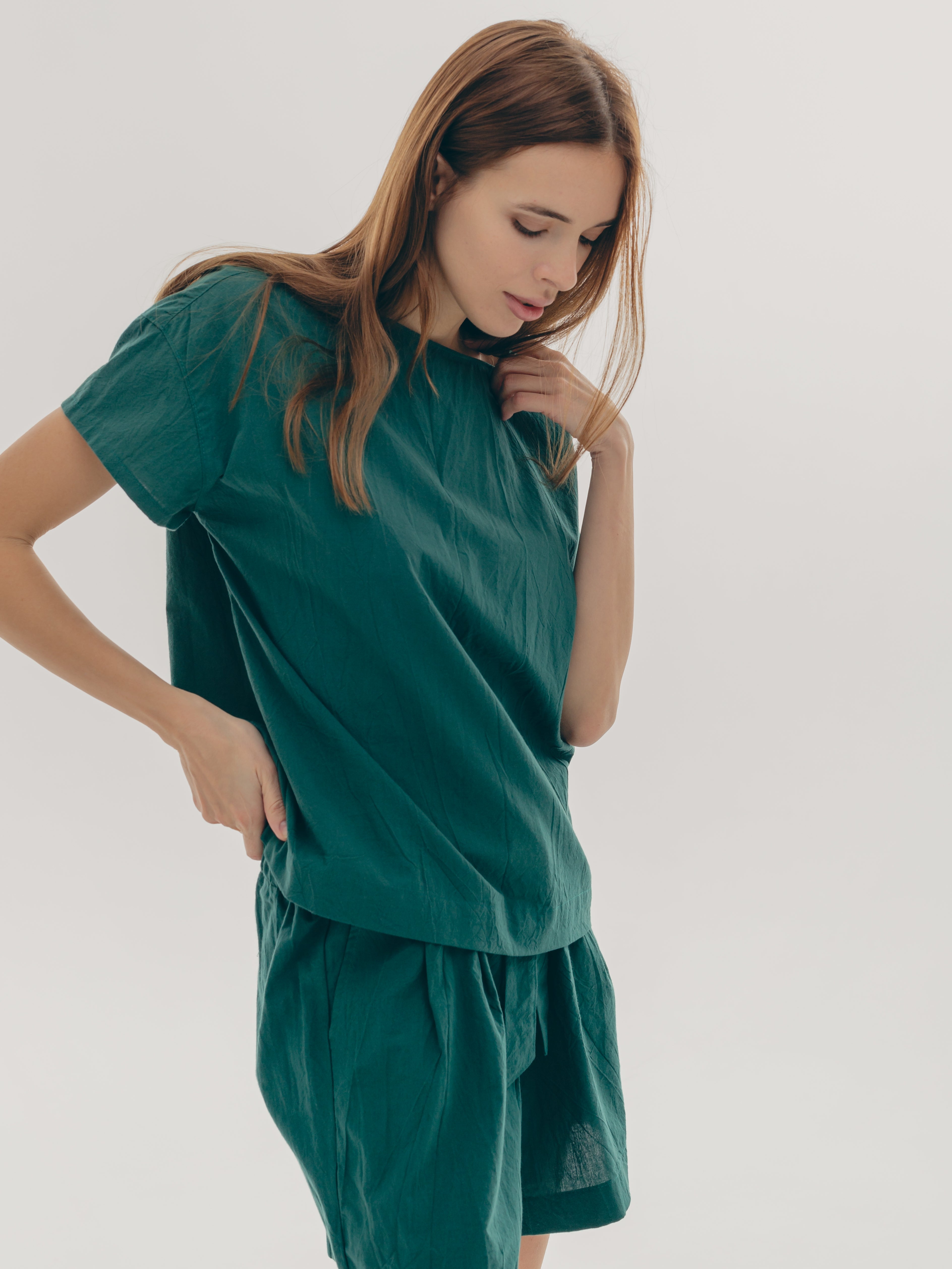 Футболка з вареної бавовни Leglo Smaragd