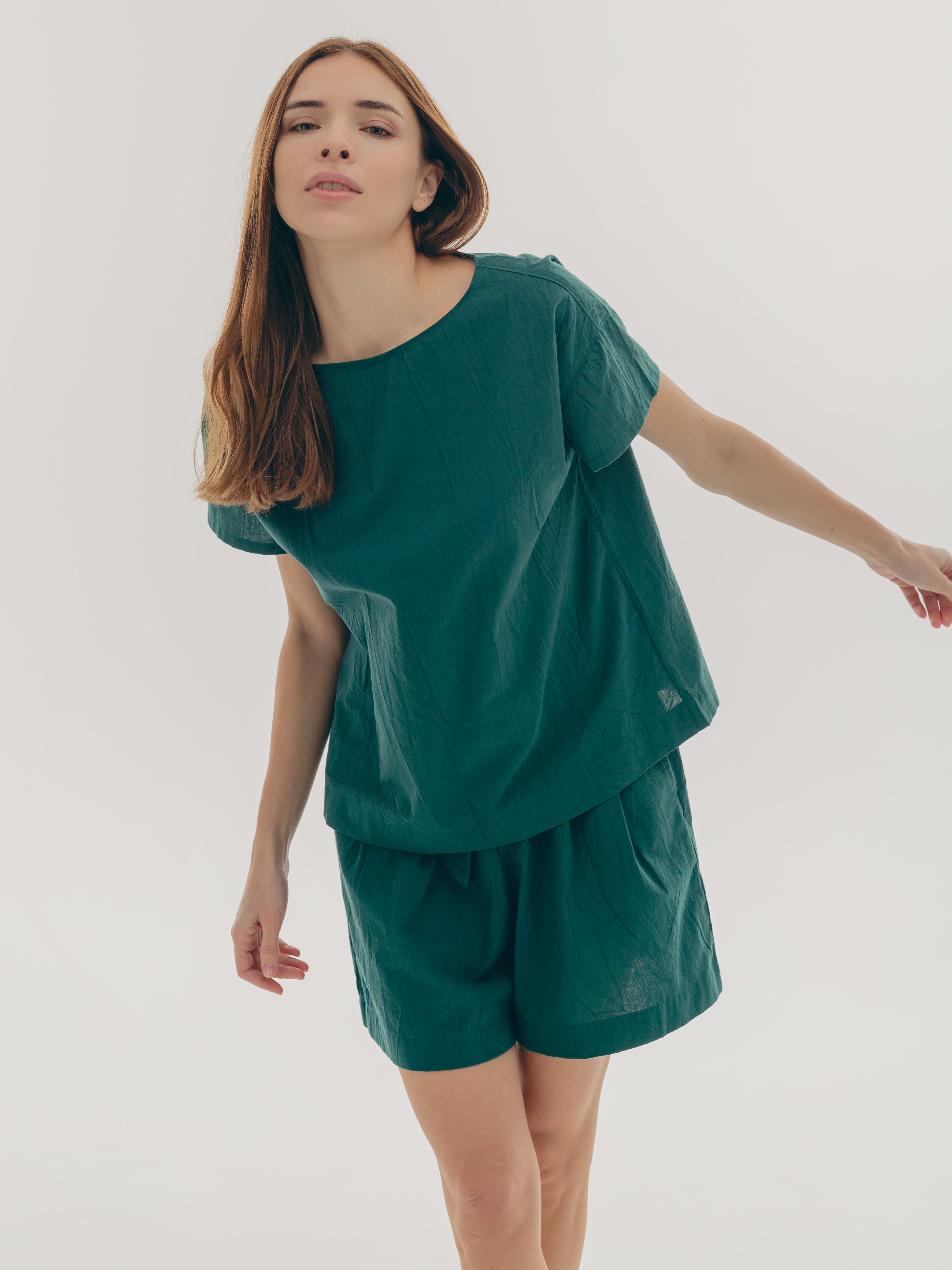 Футболка з вареної бавовни Leglo Smaragd