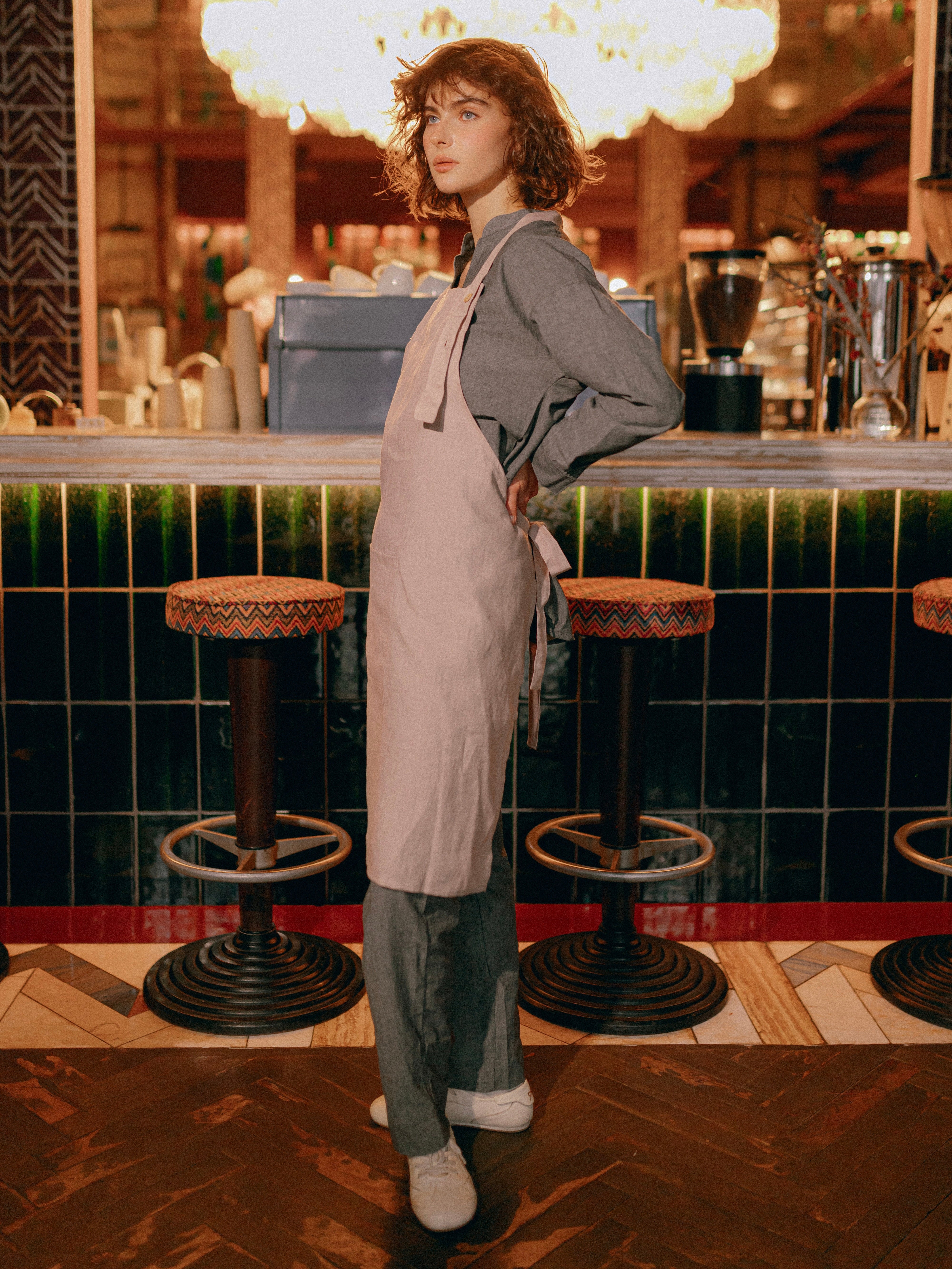 Фартух на зав'язці з вареного льону Leglo Lace