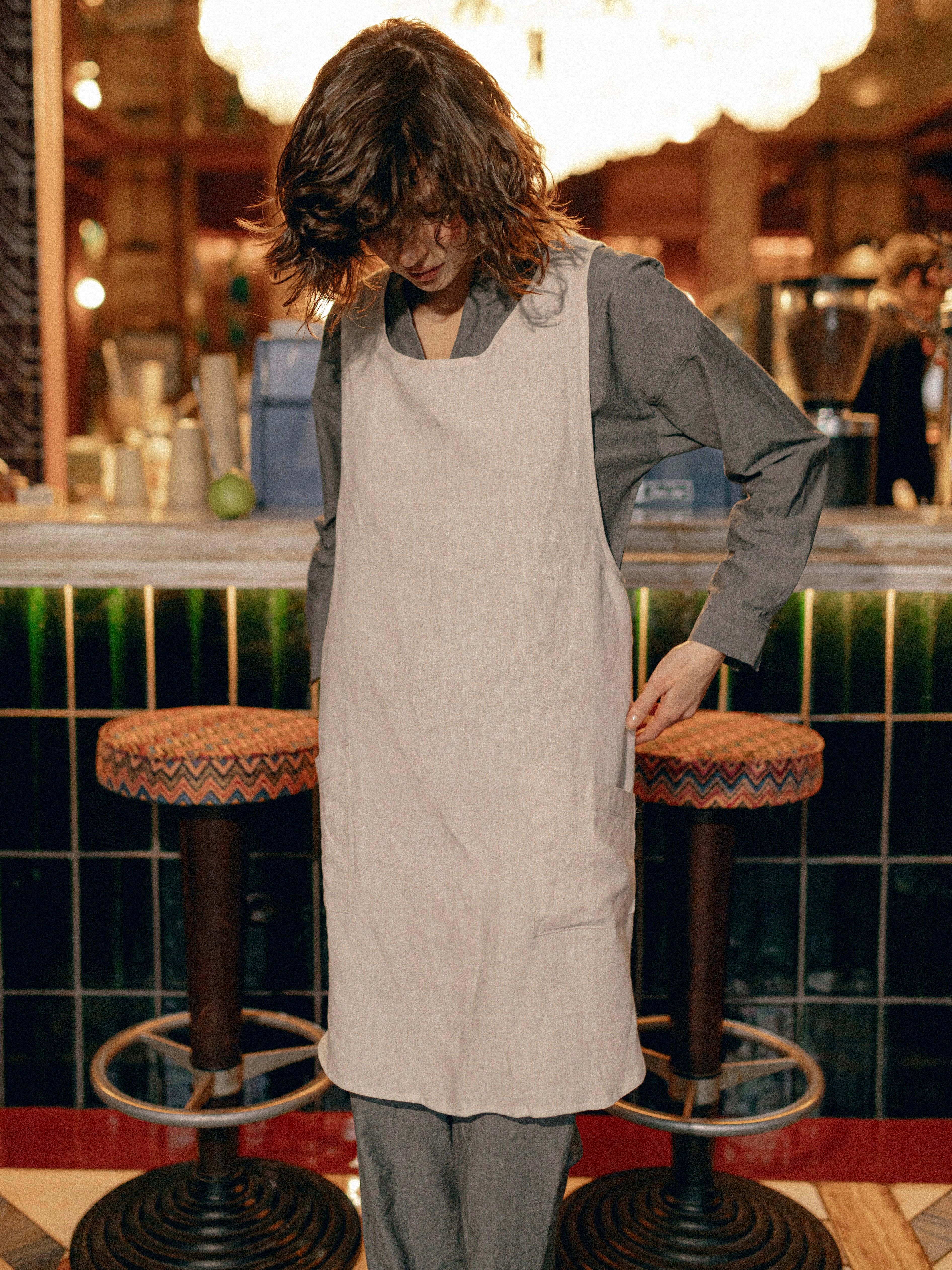 Фартух з вареного льону Leglo Ivory