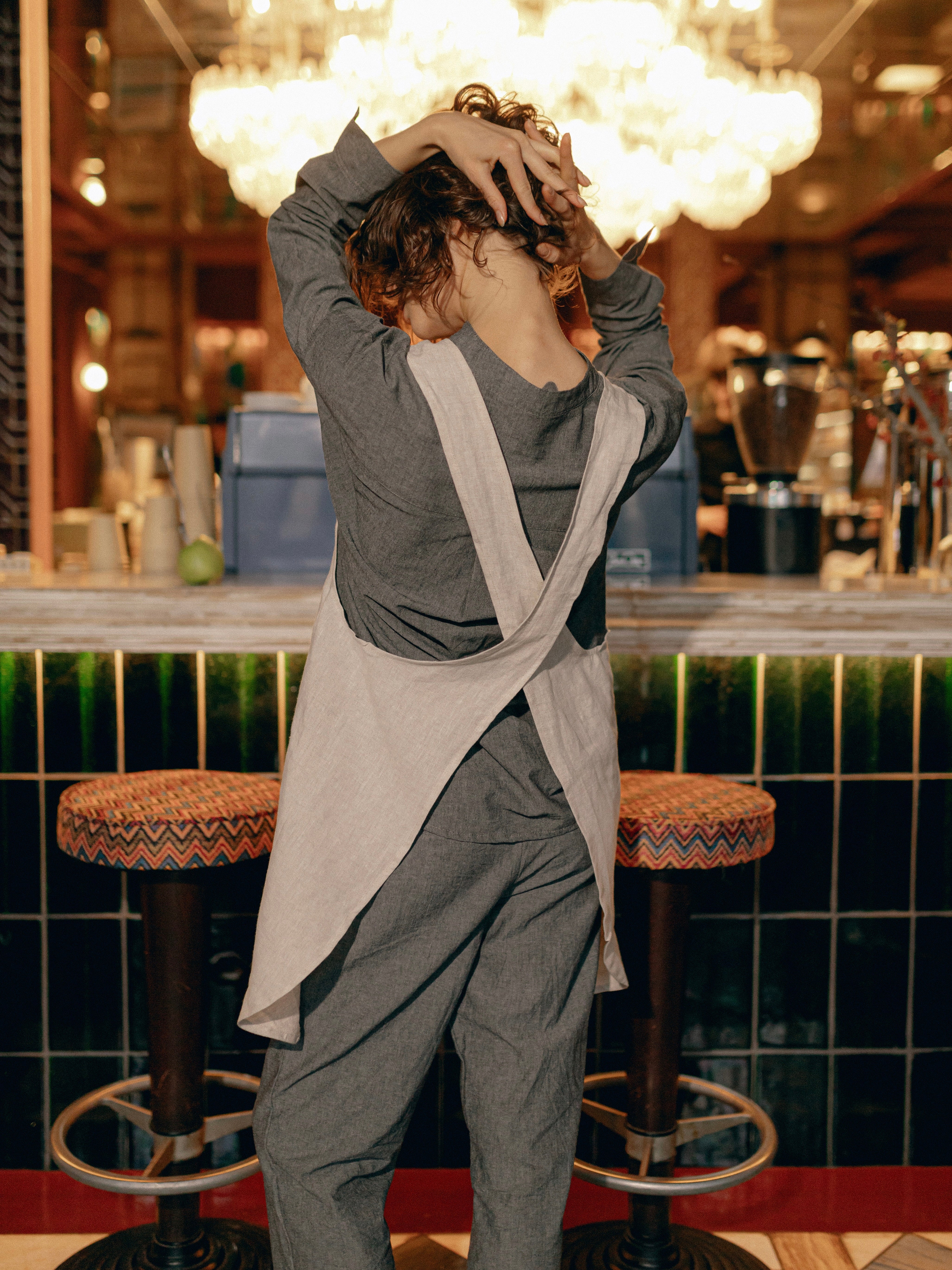 Фартух з вареного льону Leglo Ivory