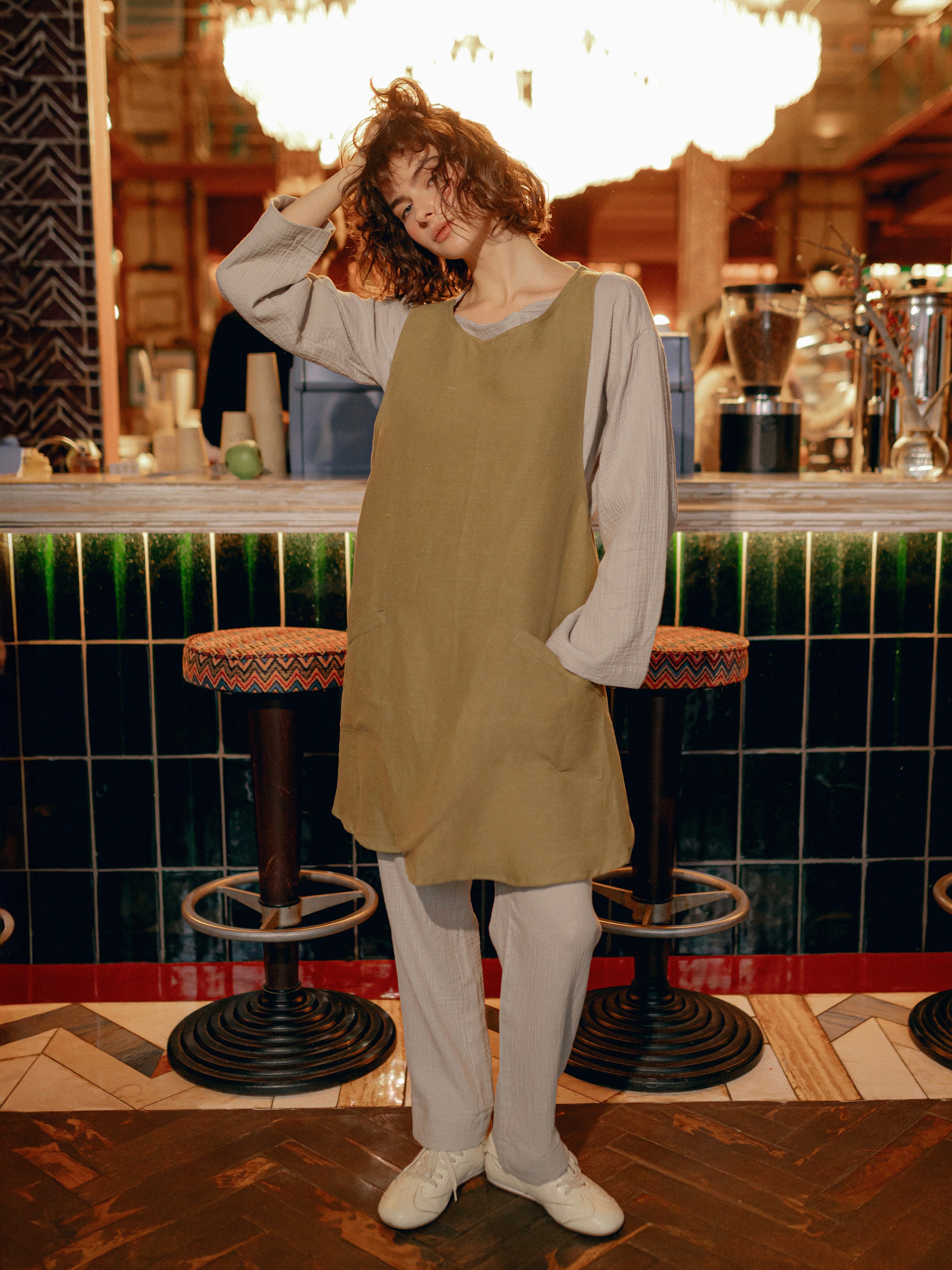 Фартух з вареного льону Leglo Spring