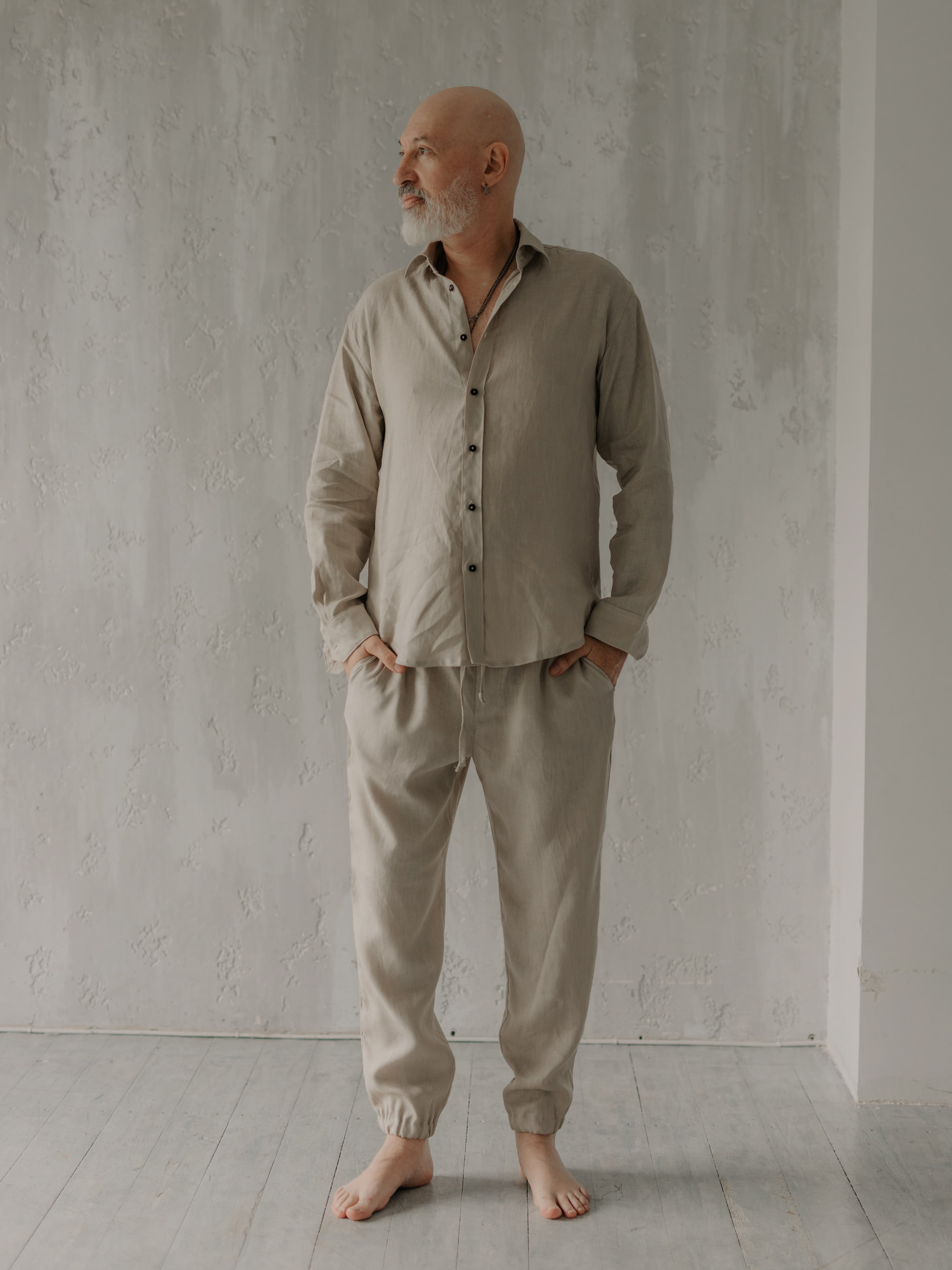 Костюм чоловічий з льону Leglo Ivory
