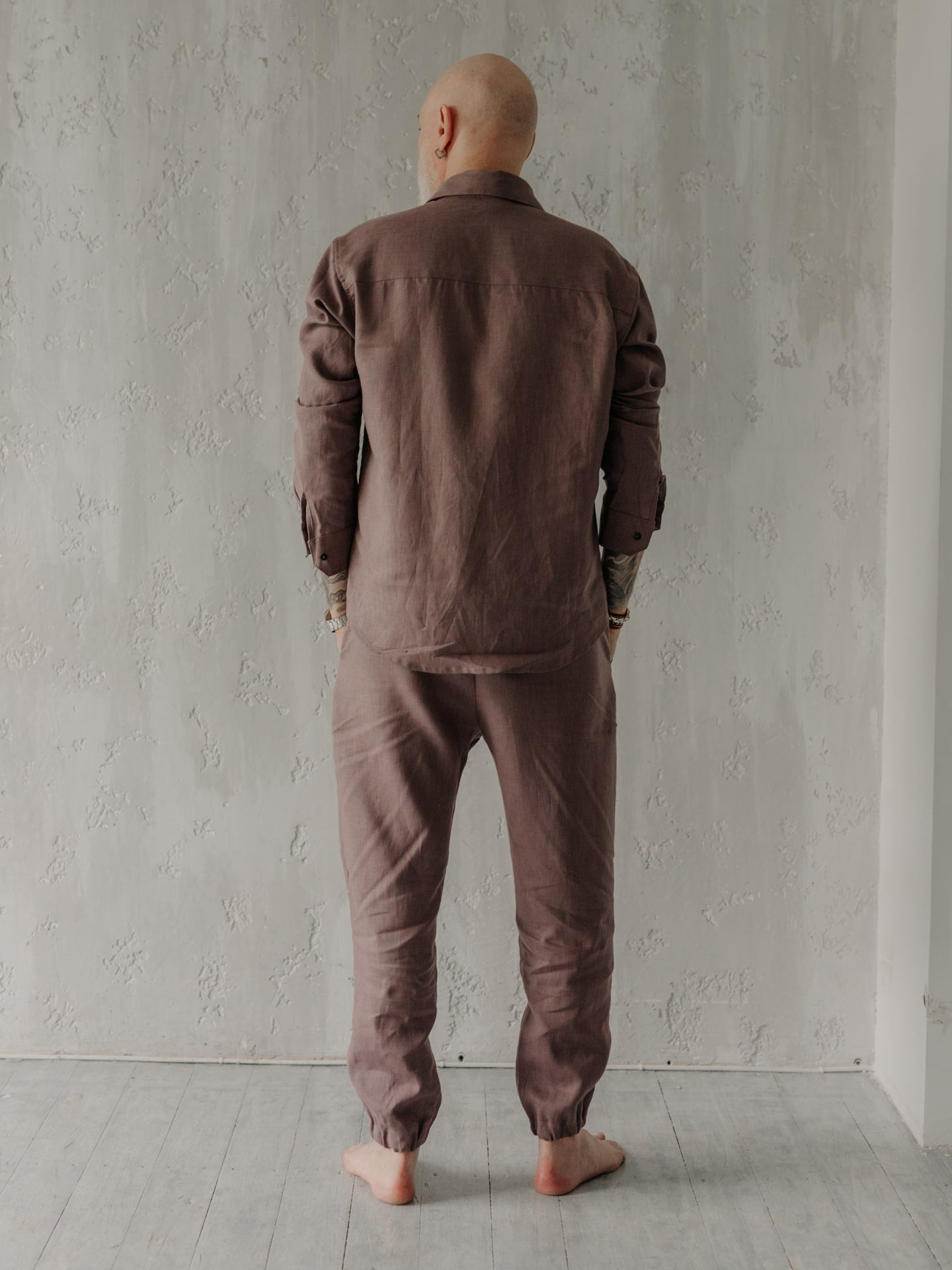 Сорочка чоловіча з льону Leglo Brownie