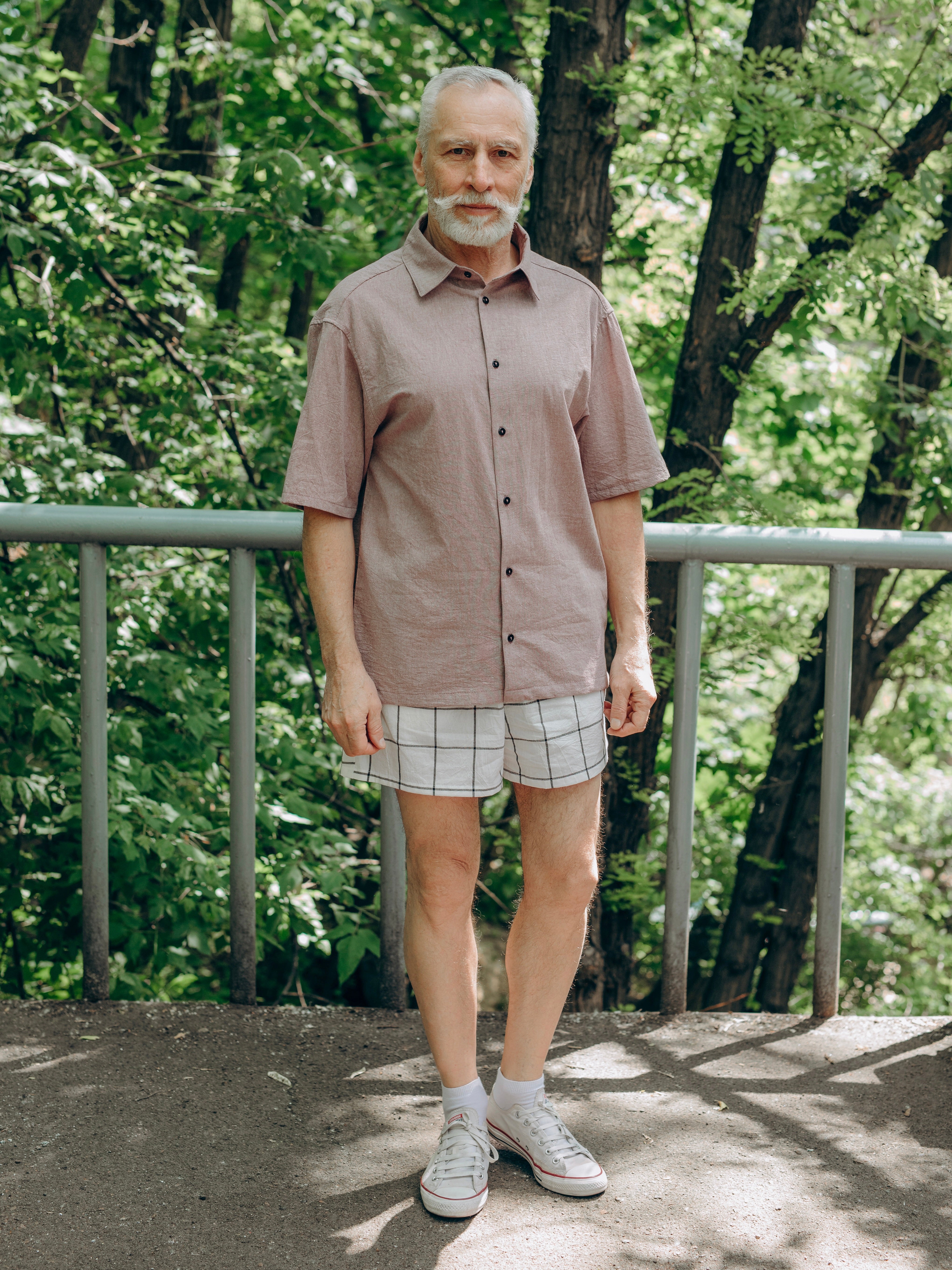 Чоловічий літній костюм з вареної бавовни Leglo Mix Fossil - Grid