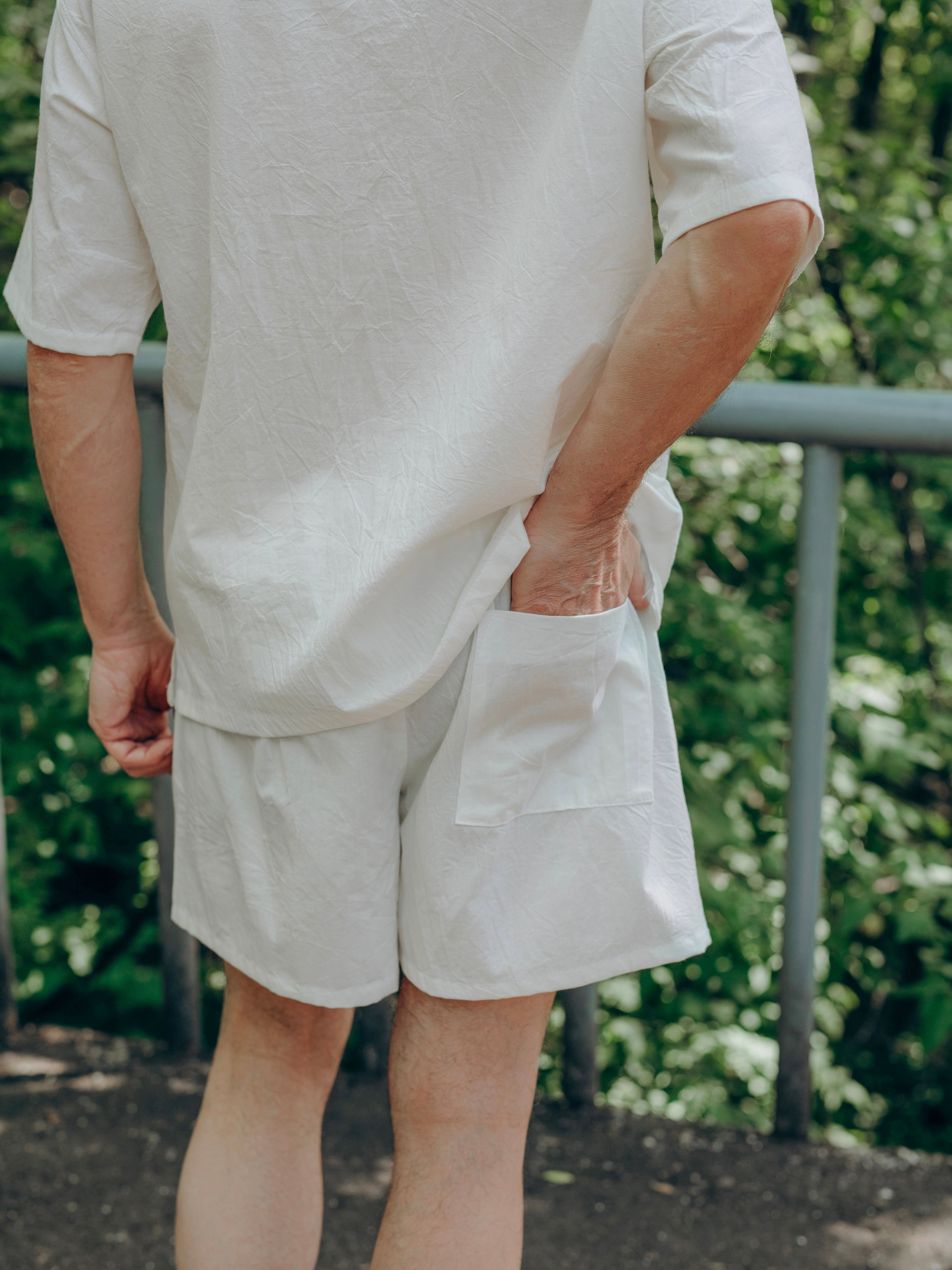 Чоловічий літній костюм з вареної бавовни Creme