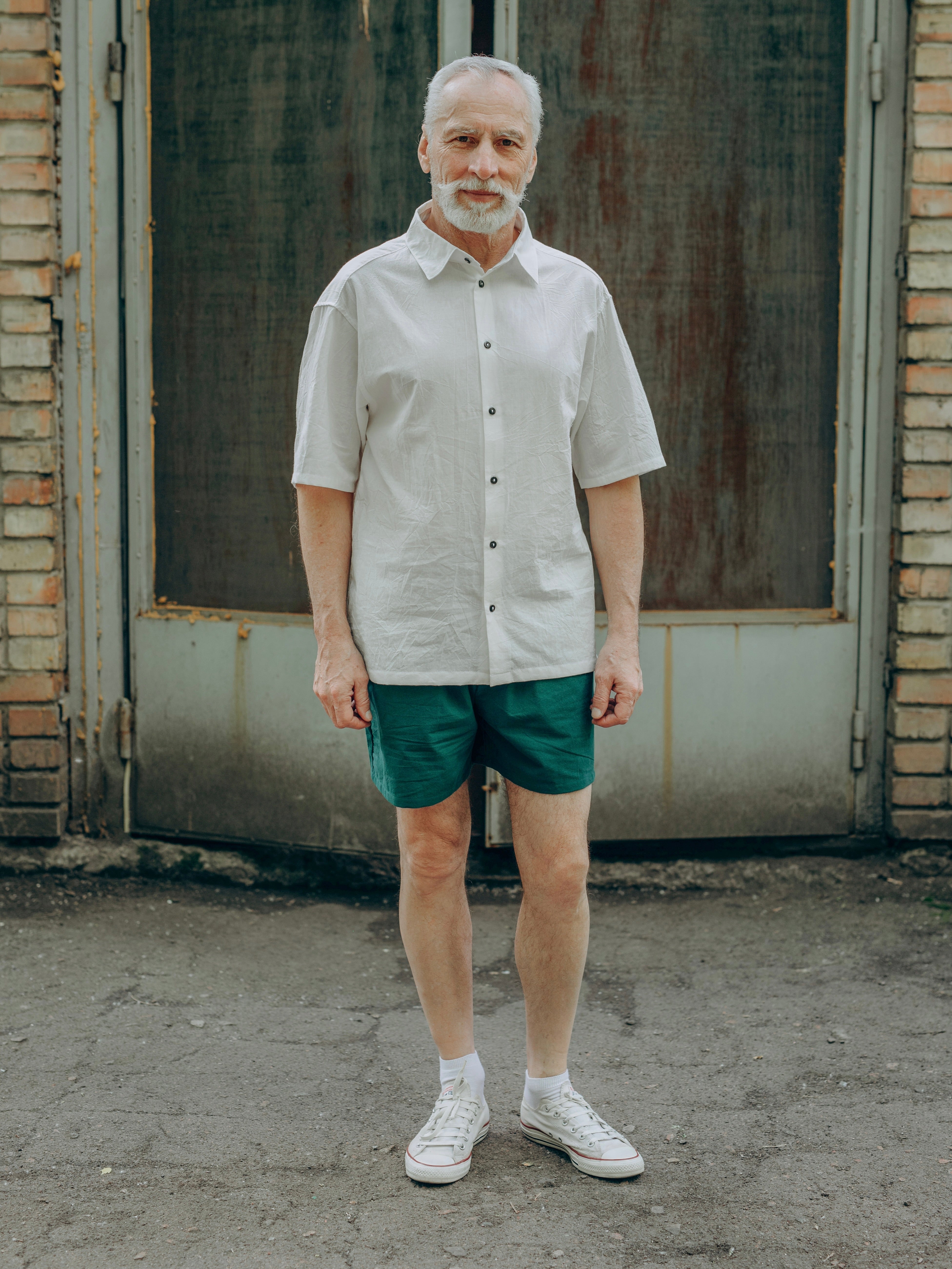 Чоловічий літній костюм з вареної бавовни Leglo Mix Creme - Smaragd