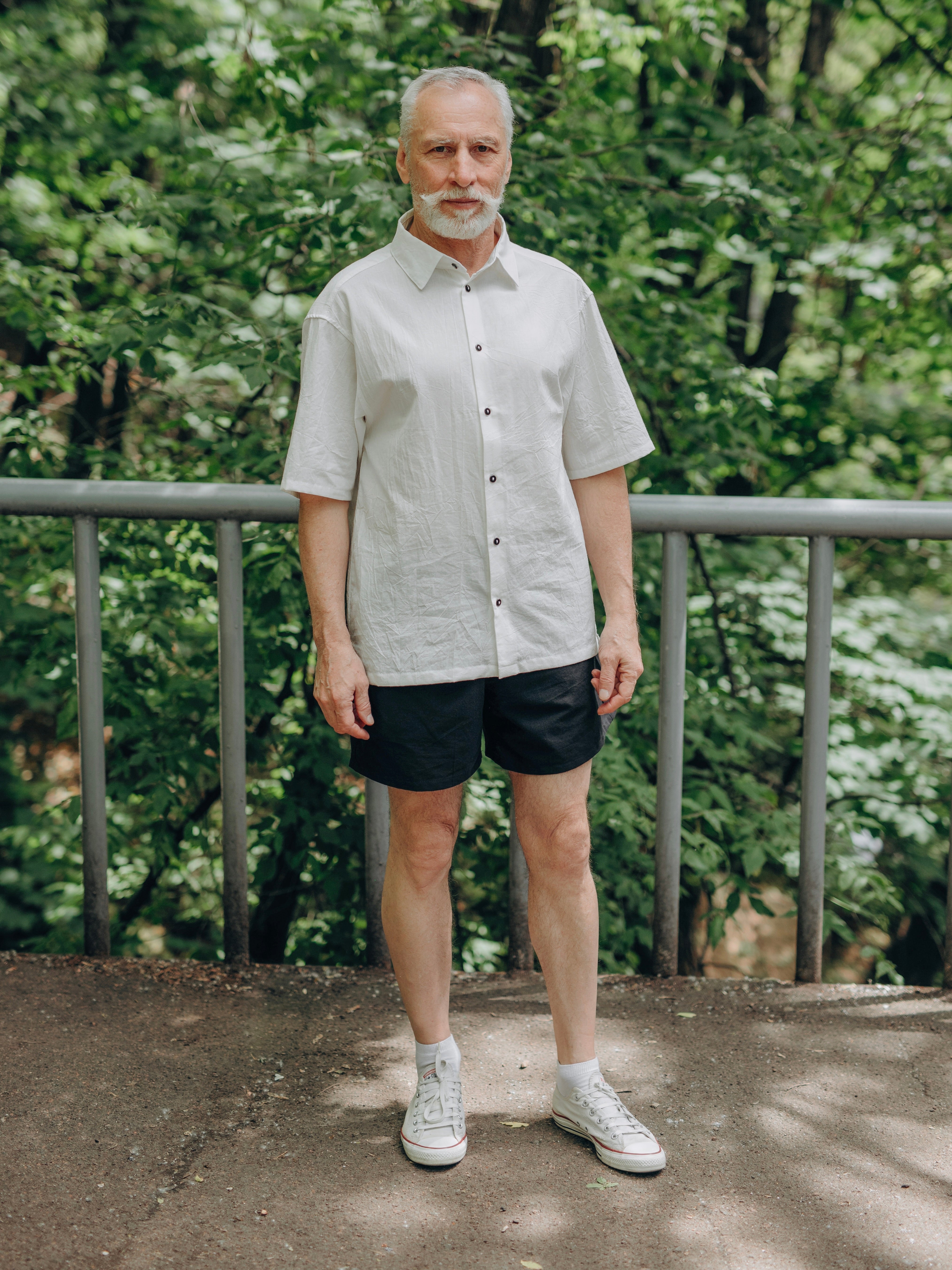 Чоловічий літній костюм з вареної бавовни Leglo Mix Creme - Black