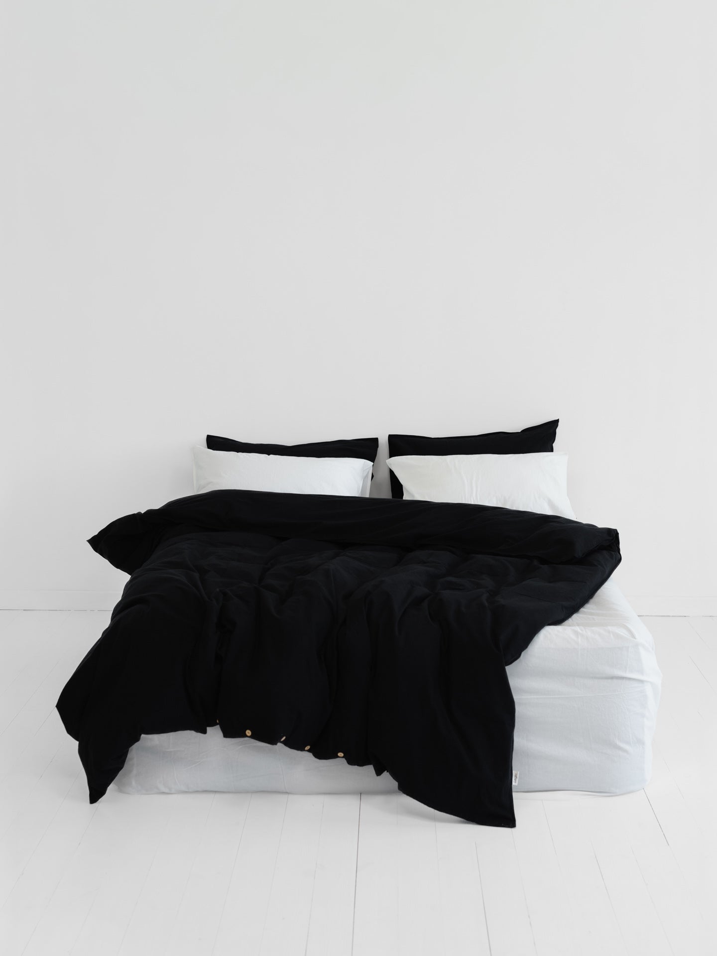 Комплект білизни з вареної бавовни Leglo Mix Black-Creme