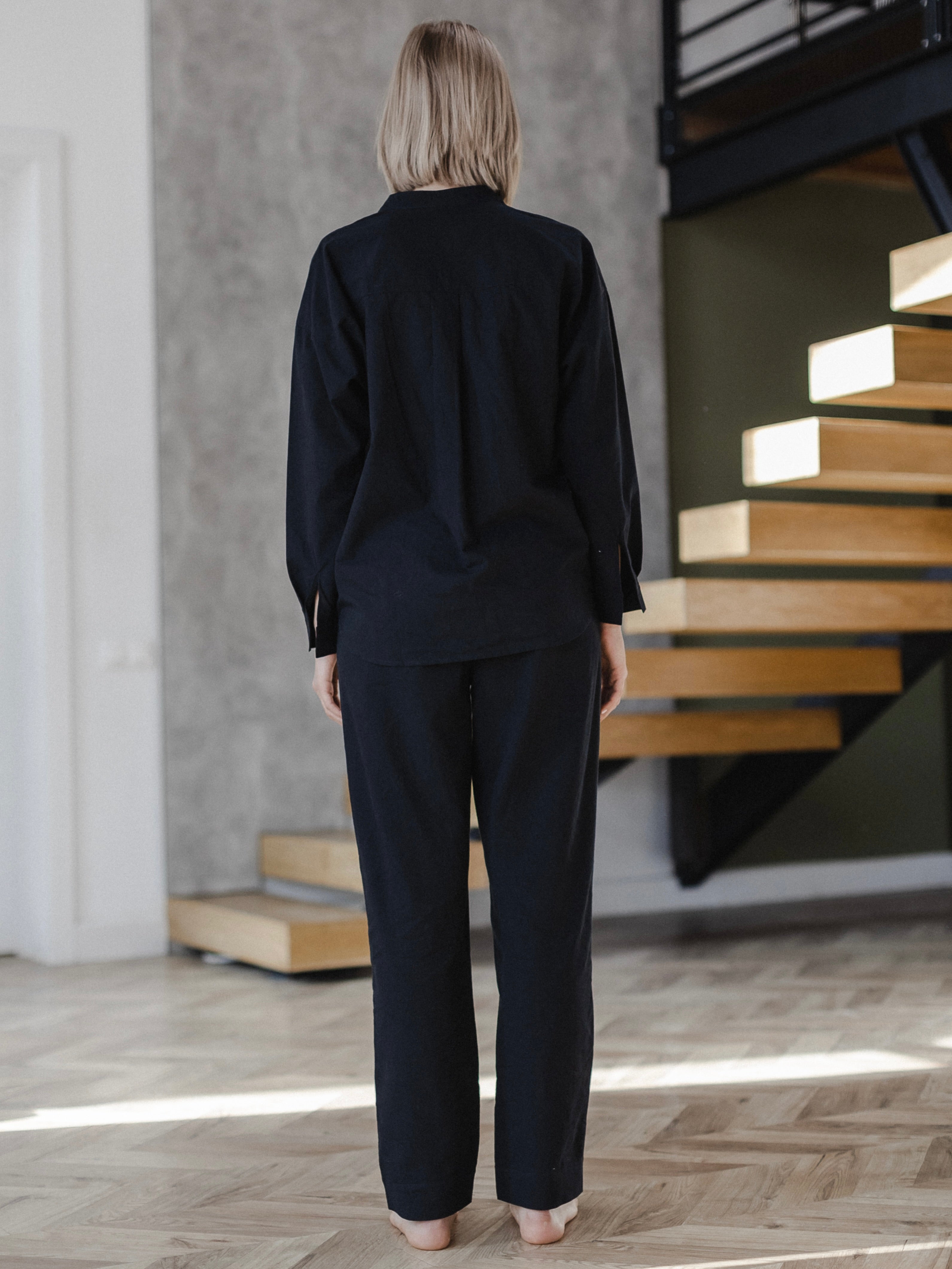 Штани жіночі з вареної бавовни Leglo Black