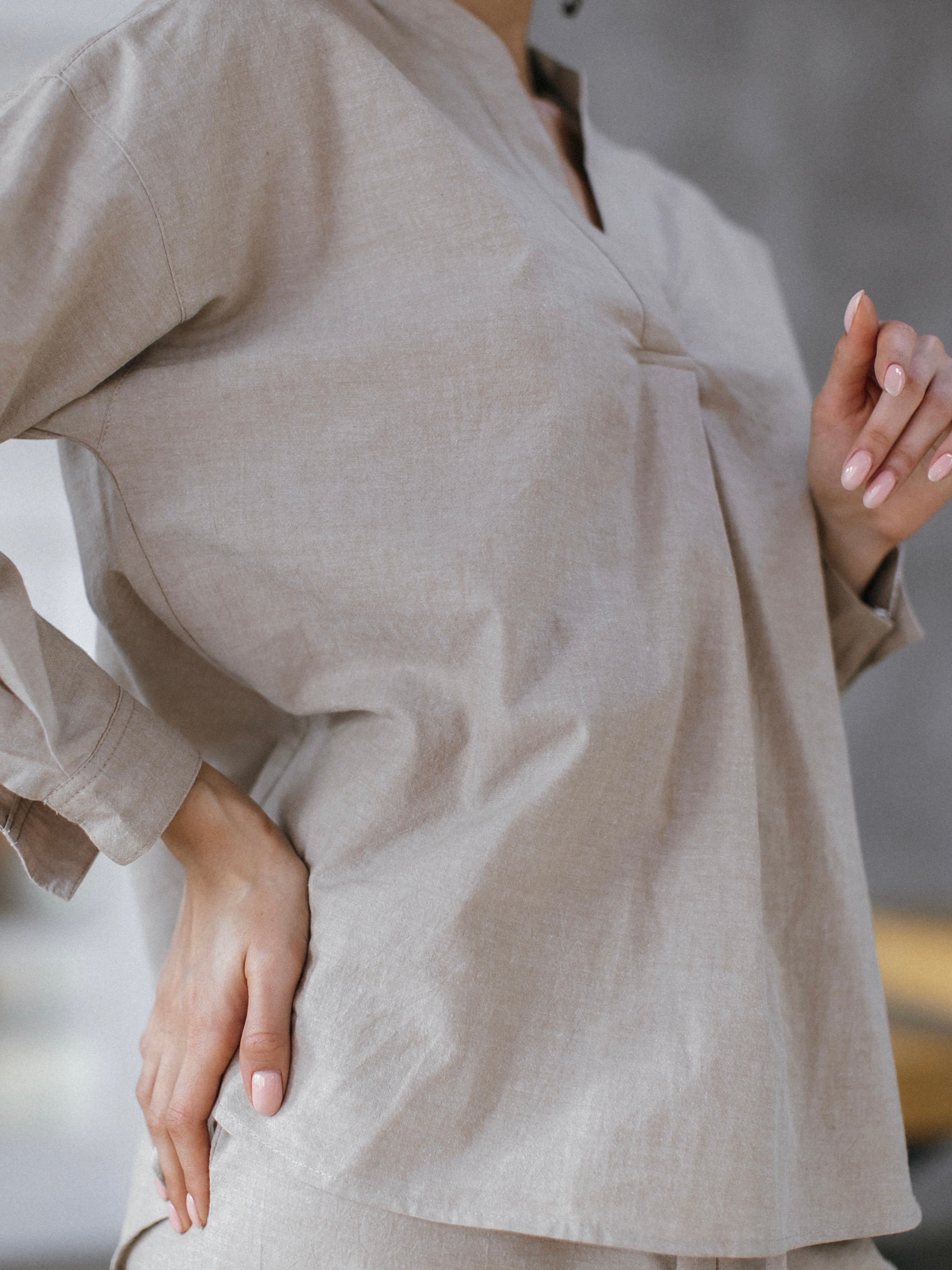 Сорочка жіноча з вареної бавовни Leglo Almond