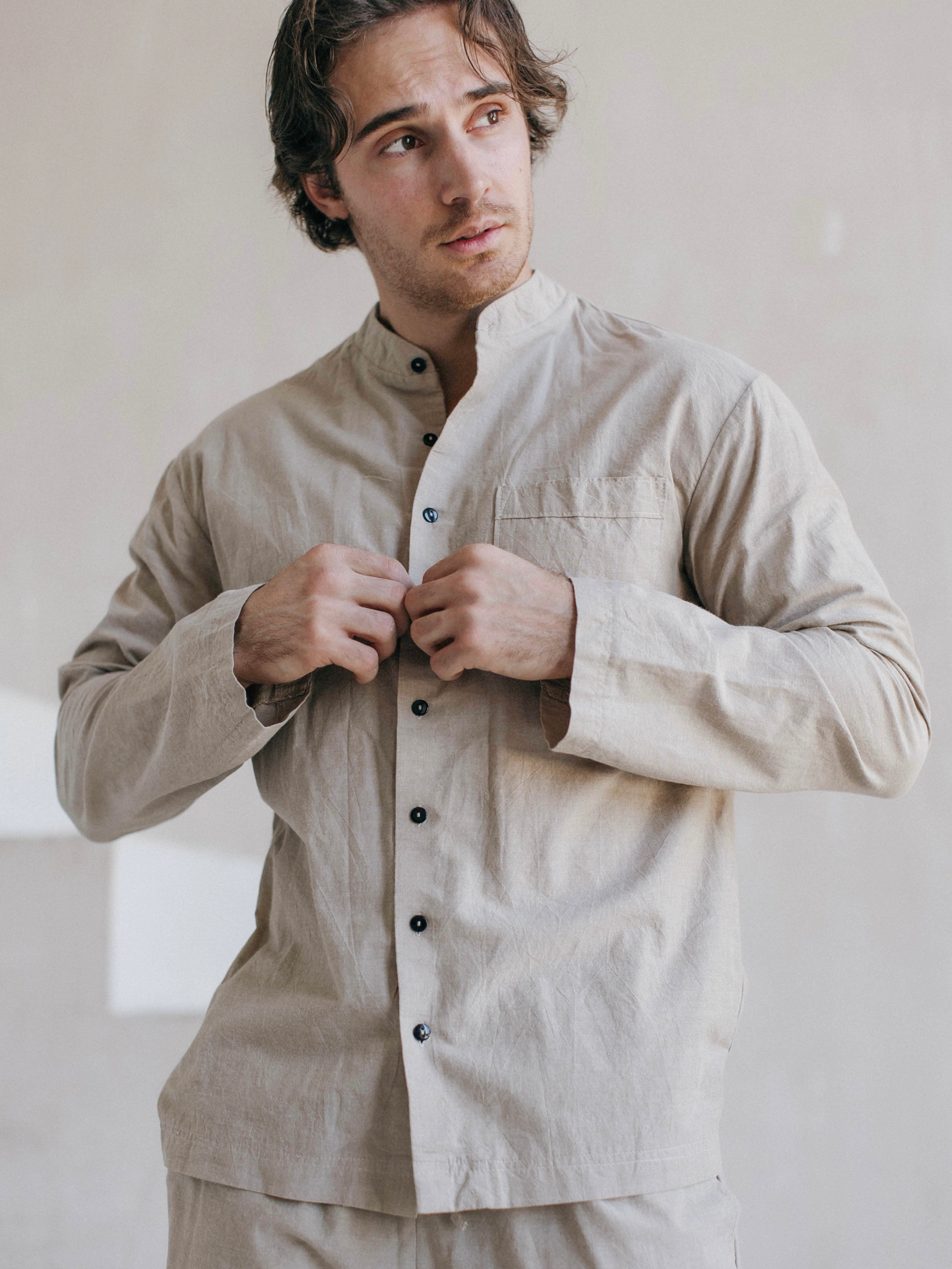 Сорочка чоловіча з вареної бавовни Leglo Almond