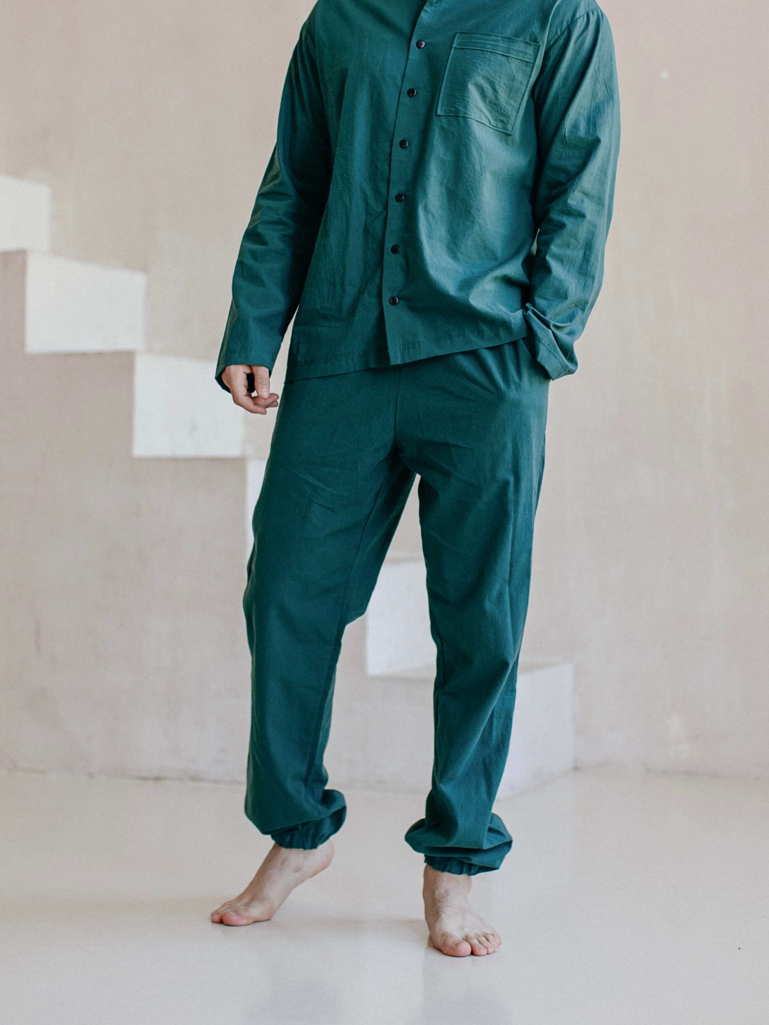 Штани чоловічі з вареної бавовни Leglo Smaragd