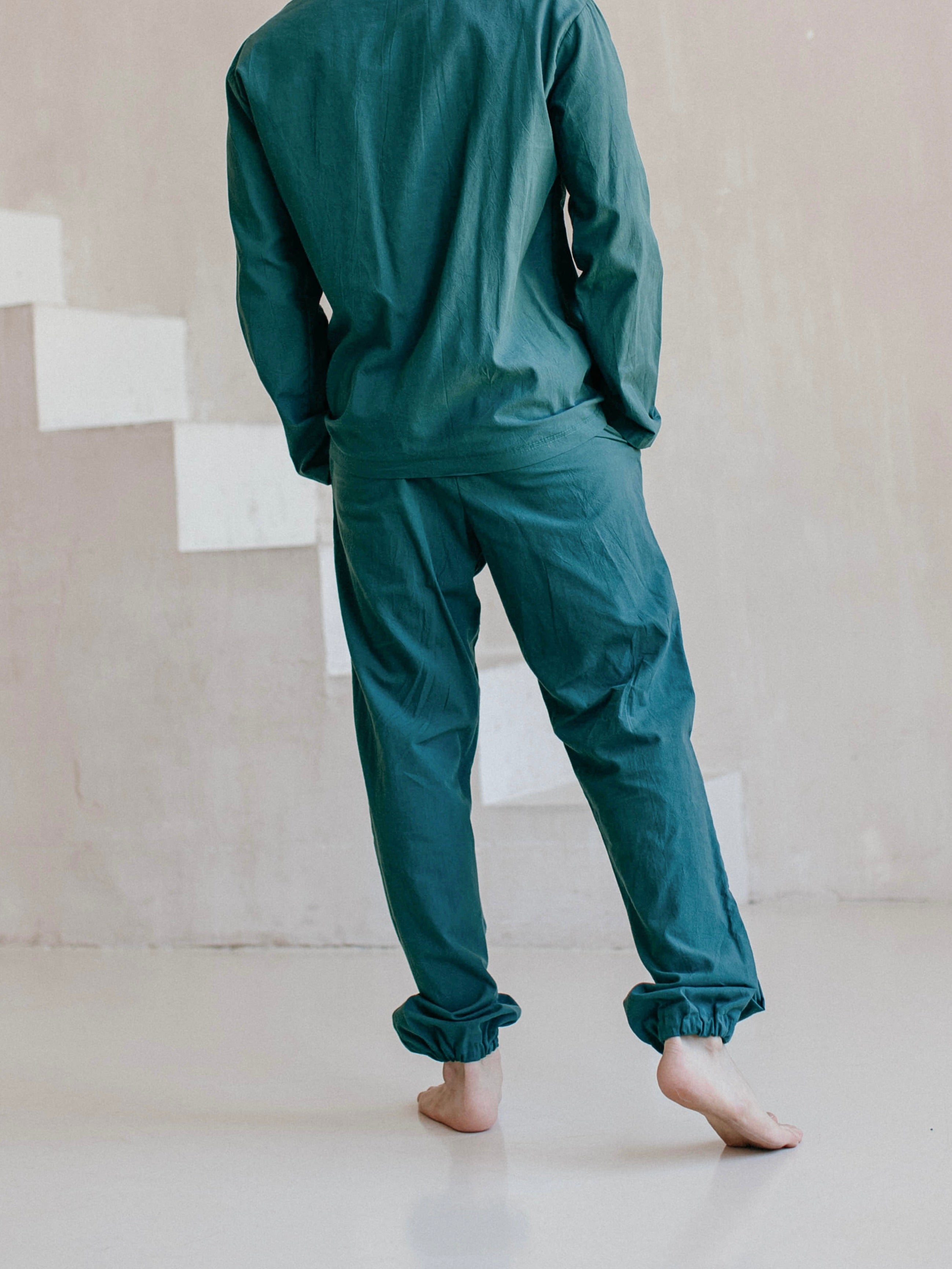 Штани чоловічі з вареної бавовни Leglo Smaragd