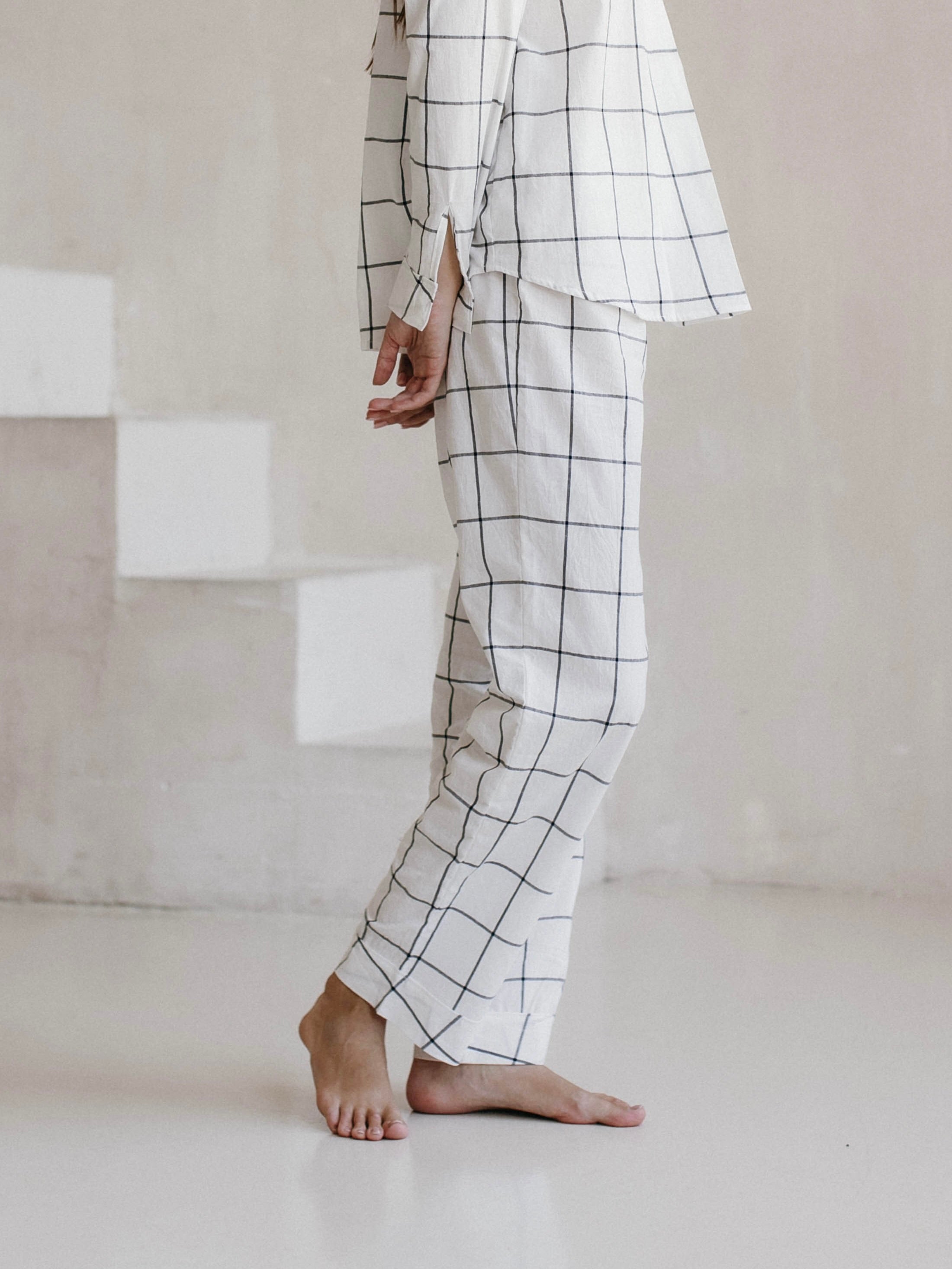 Штани жіночі з вареної бавовни Leglo Grid