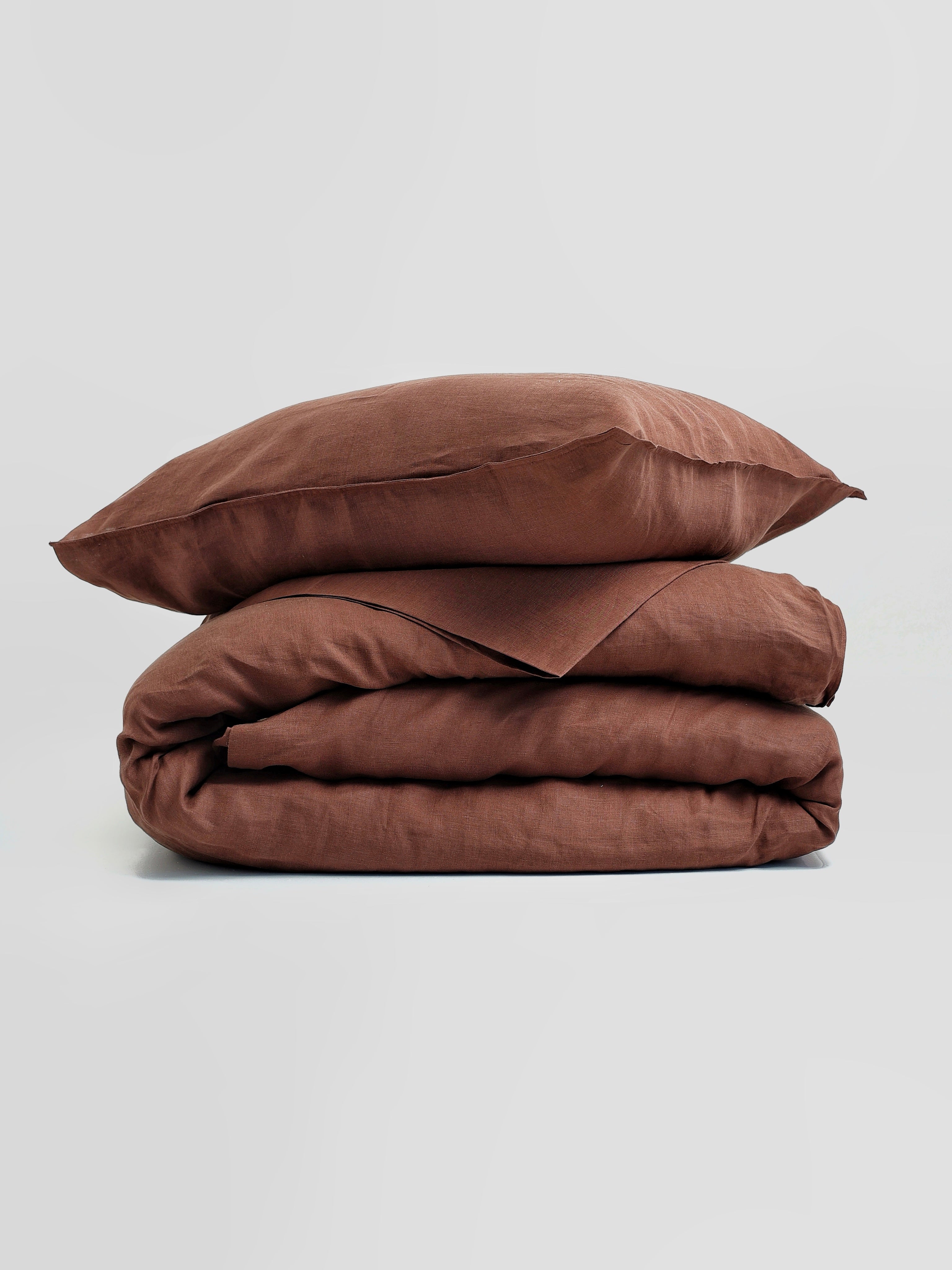 Комплект білизни з вареного льону Leglo Wine