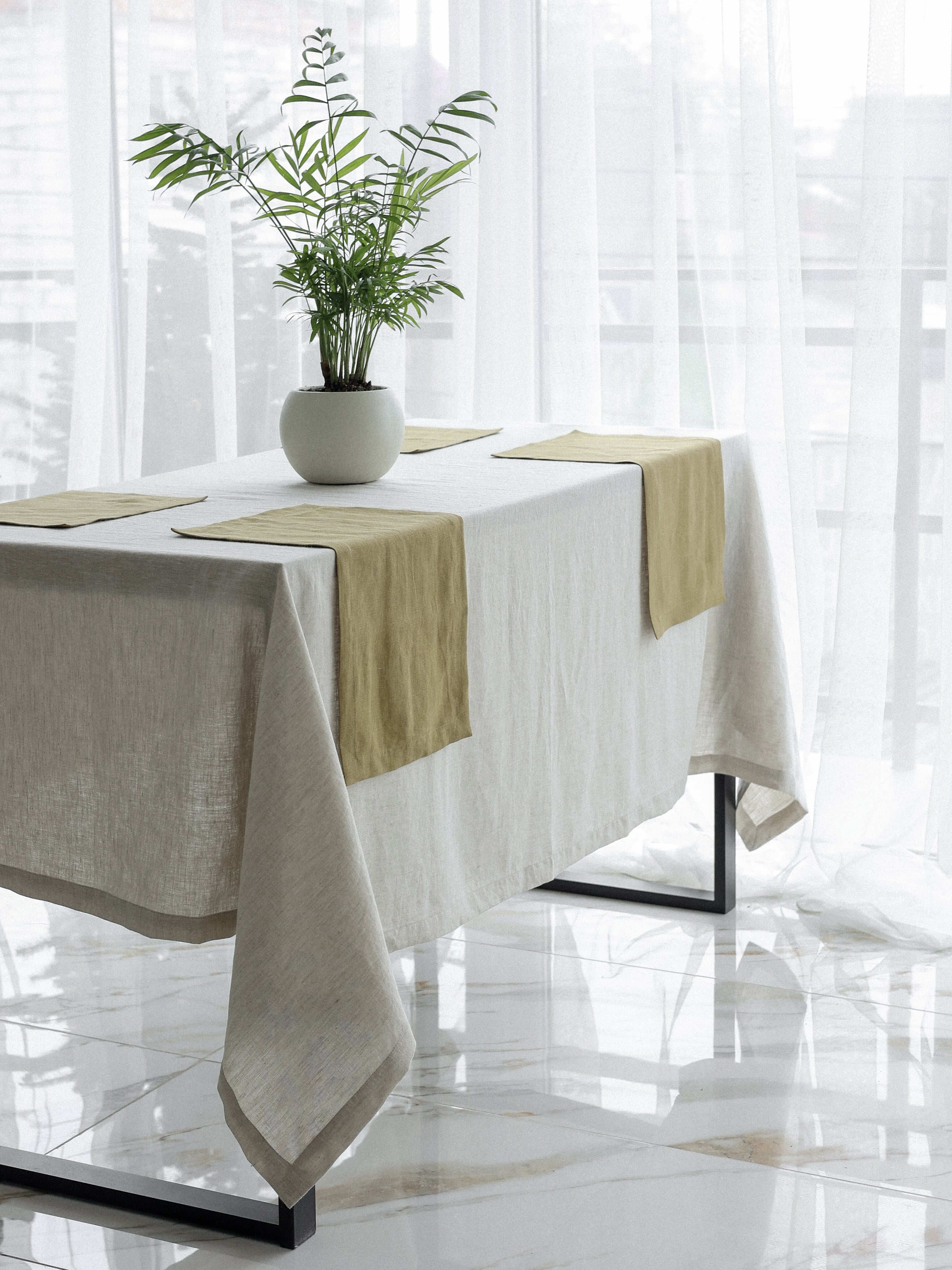 Скатертина з вареного льону Leglo Ivory
