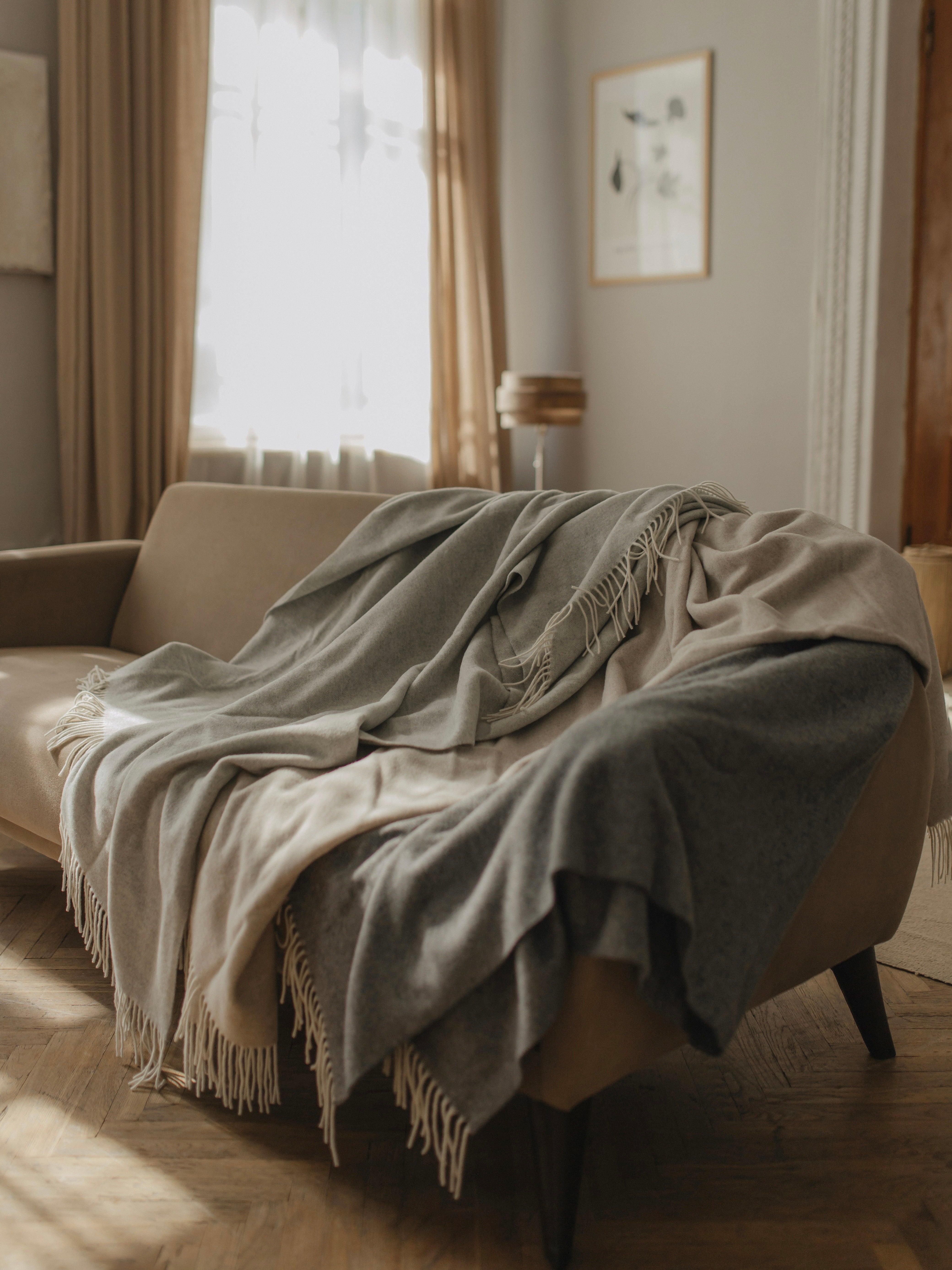 Кашеміровий плед Leglo Merino (темно-сірий)