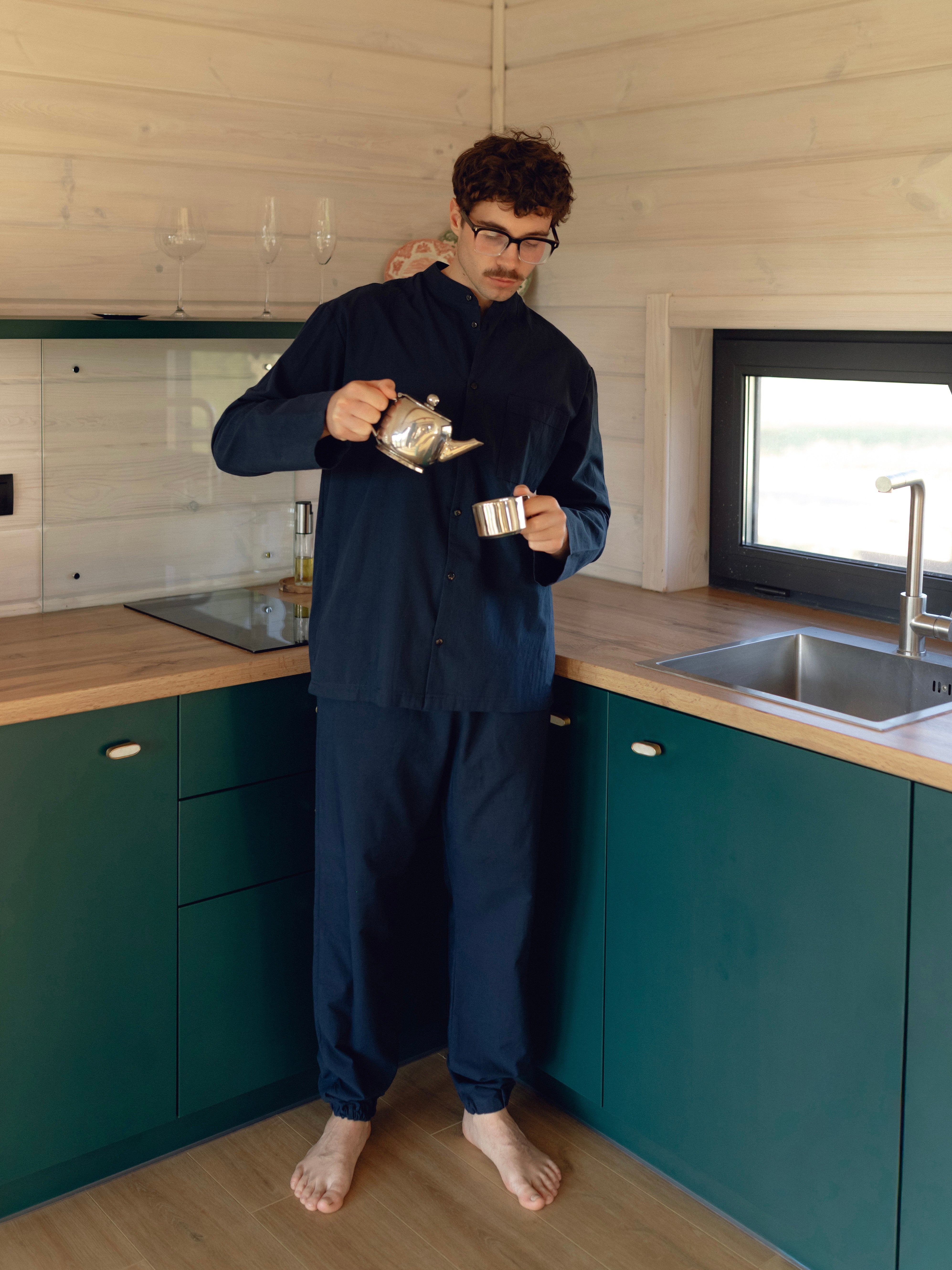 Піжама чоловіча з вареної бавовни Navy