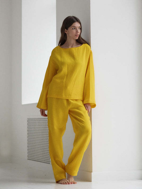 Піжама жіноча з мусліну Leglo Yellow