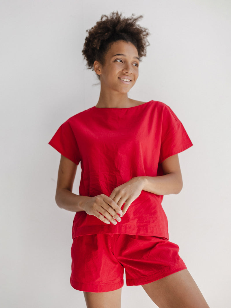 Піжама жіноча з шортами Red