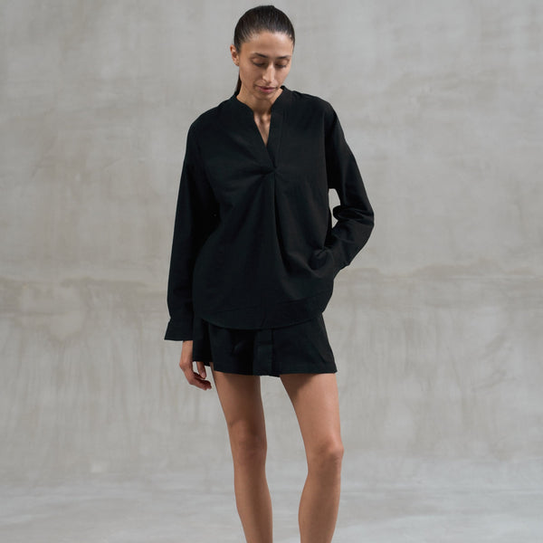 Піжама жіноча з шортами та сорочкою Leglo Black