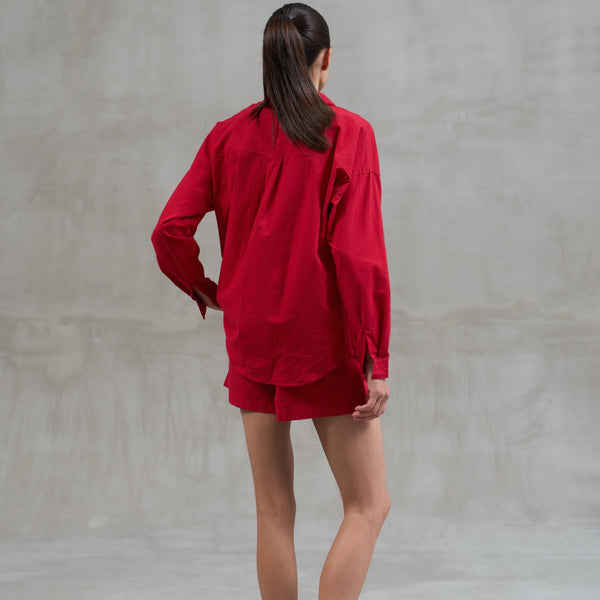 Піжама жіноча з шортами та сорочкою Leglo Red
